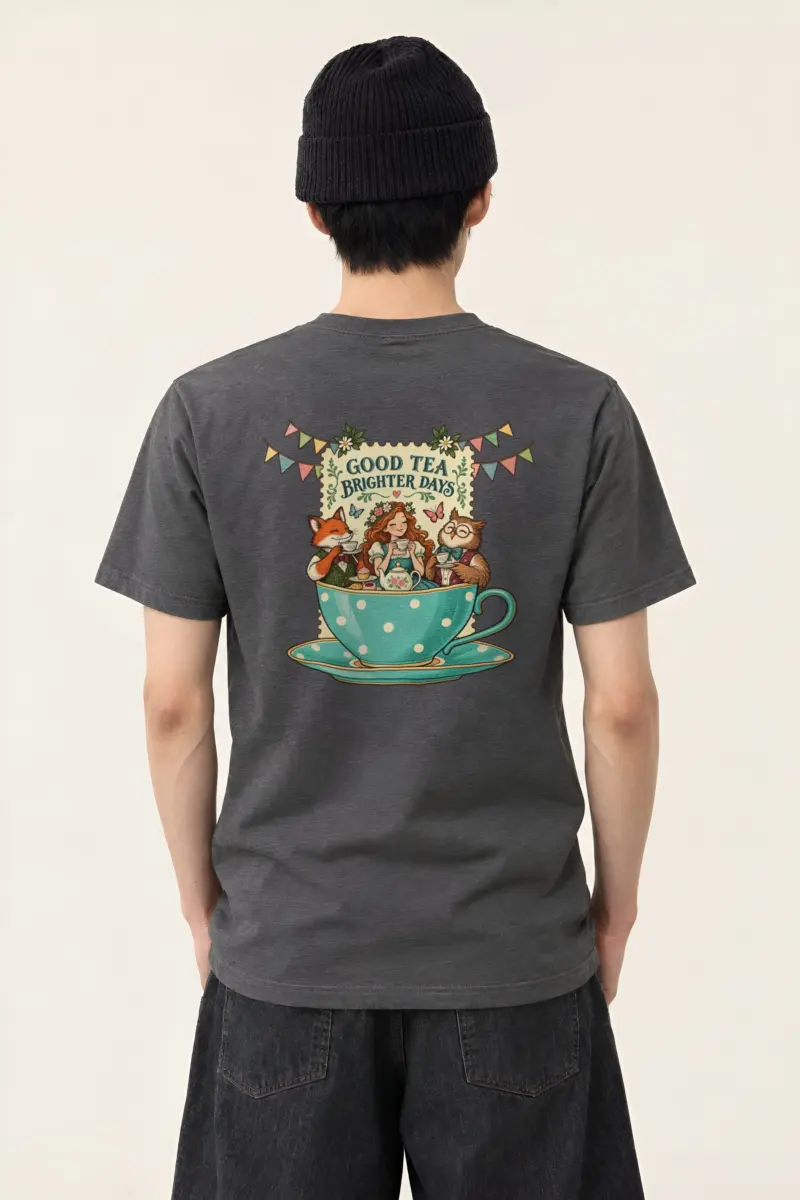 "Tea Brighter Days" Heavyweight Unisex Crewneck T-shirt