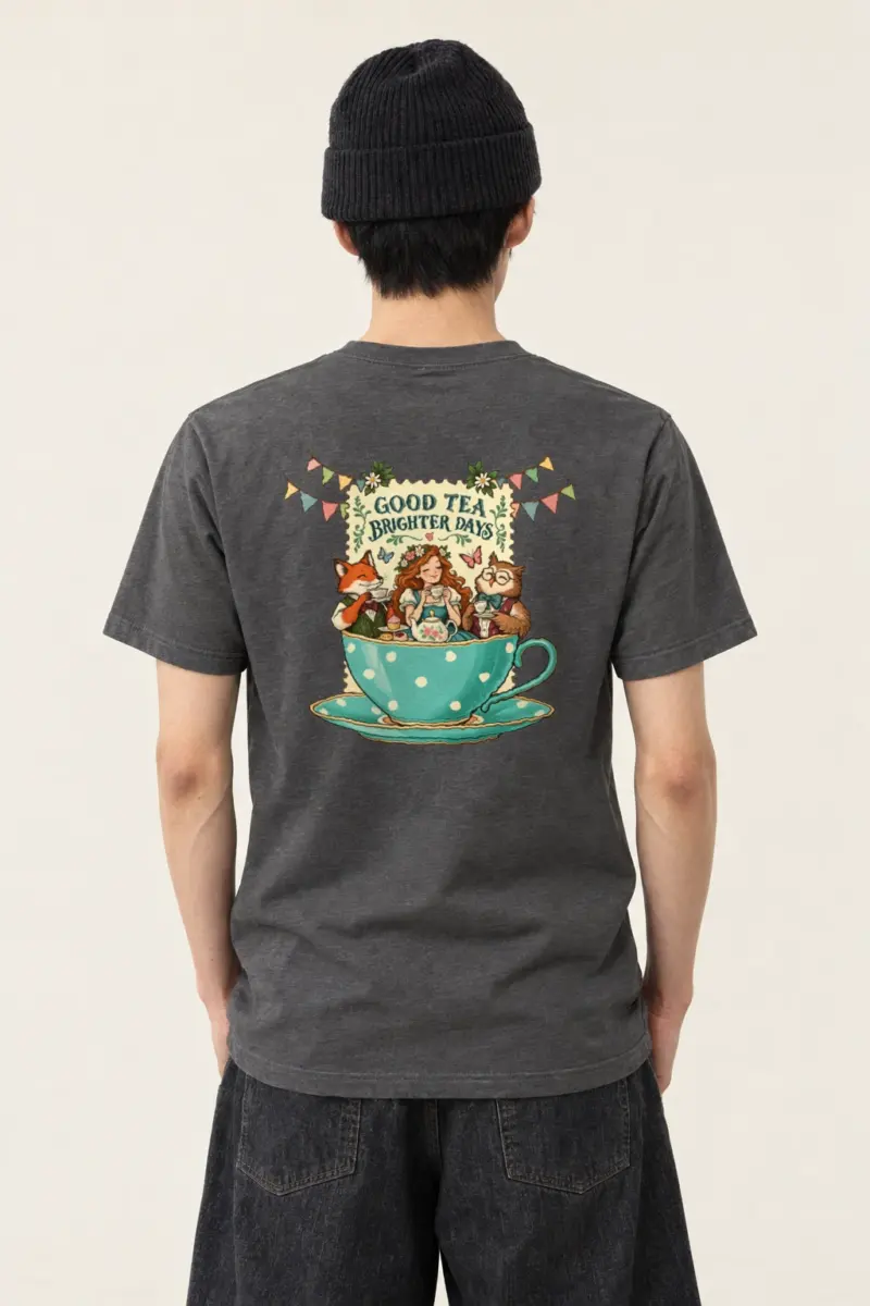 "Tea Brighter Days" Heavyweight Unisex Crewneck T-shirt