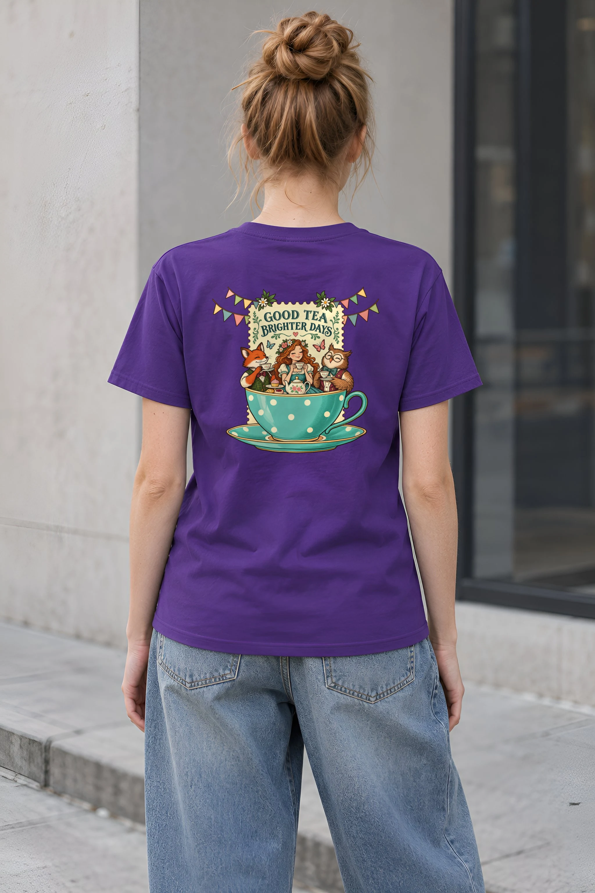 "Tea Brighter Days" Heavyweight Unisex Crewneck T-shirt