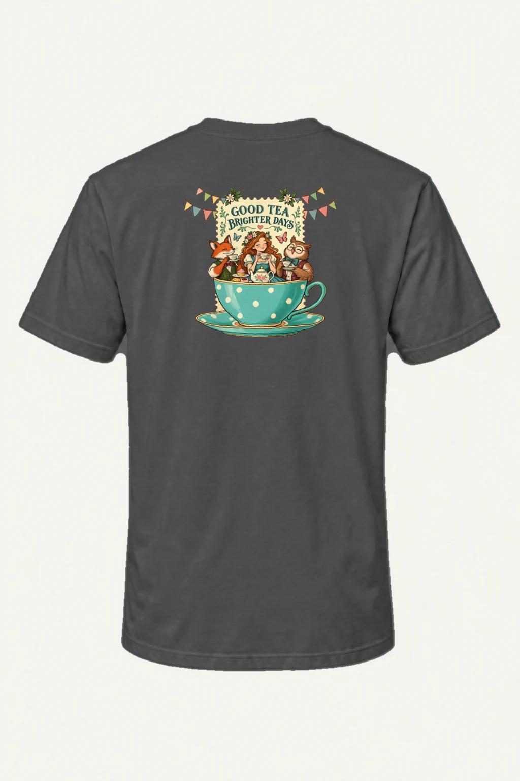 "Tea Brighter Days" Heavyweight Unisex Crewneck T-shirt | Gildan 5000