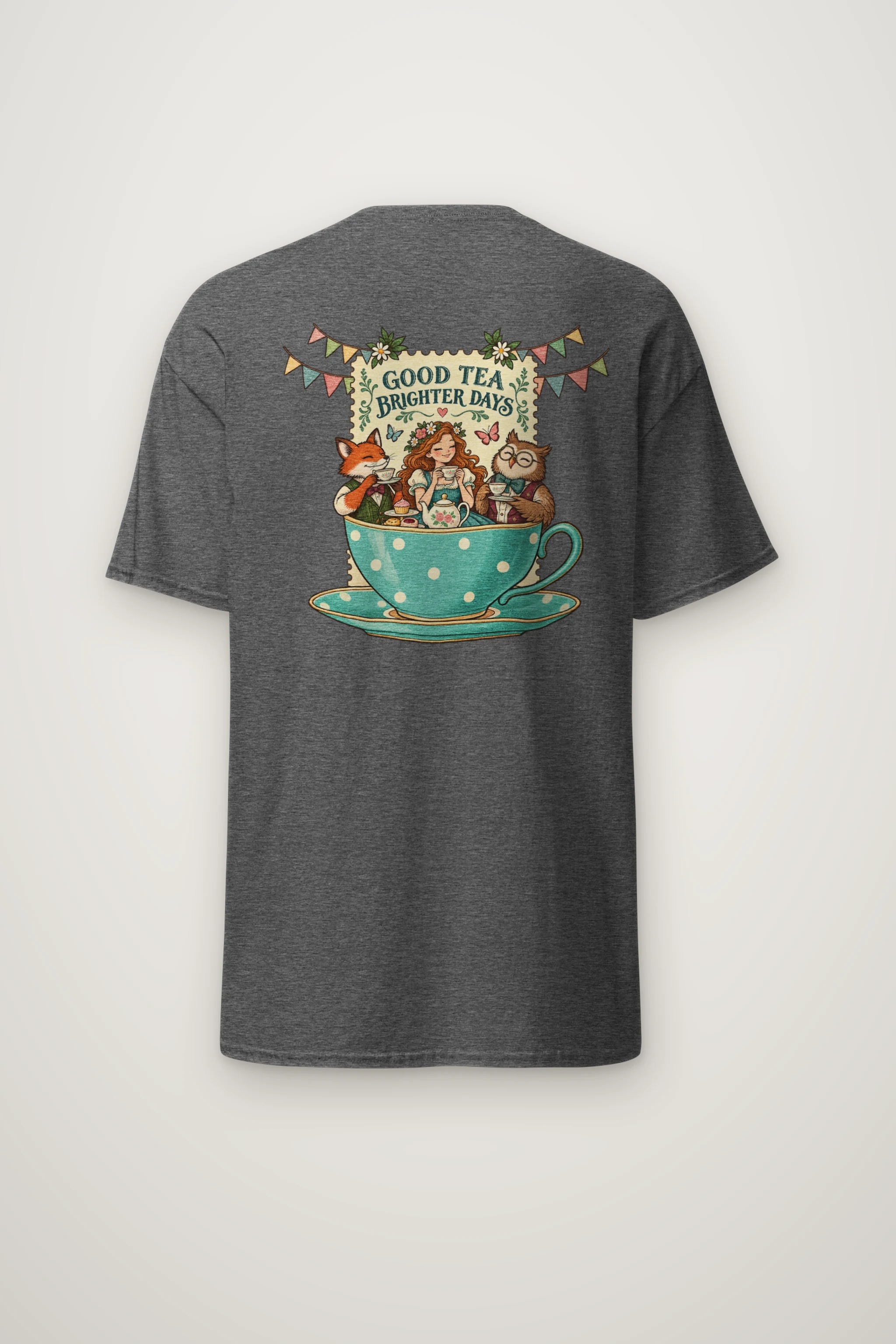 "Tea Brighter Days" Heavyweight Unisex Crewneck T-shirt