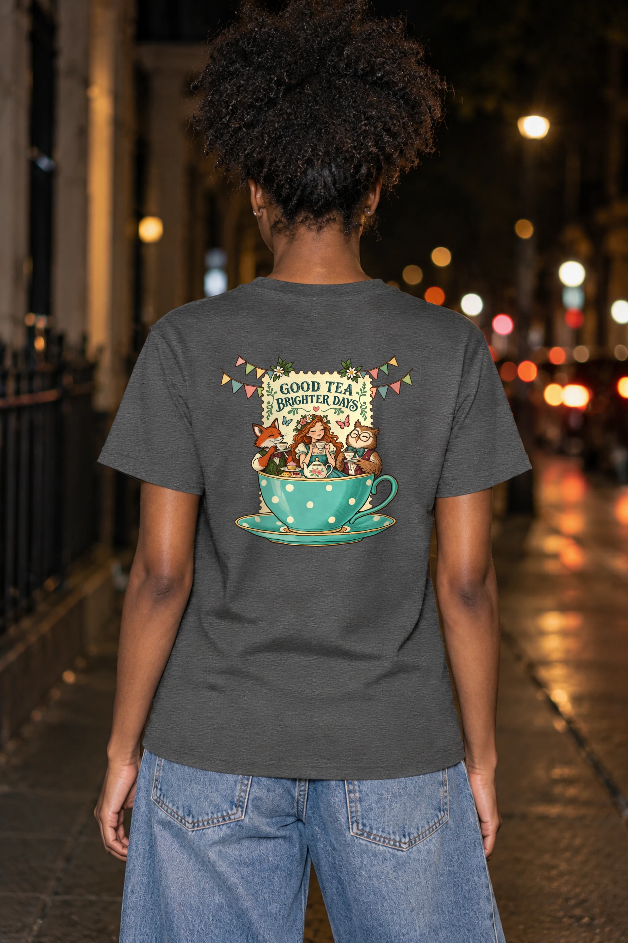 "Tea Brighter Days" Heavyweight Unisex Crewneck T-shirt