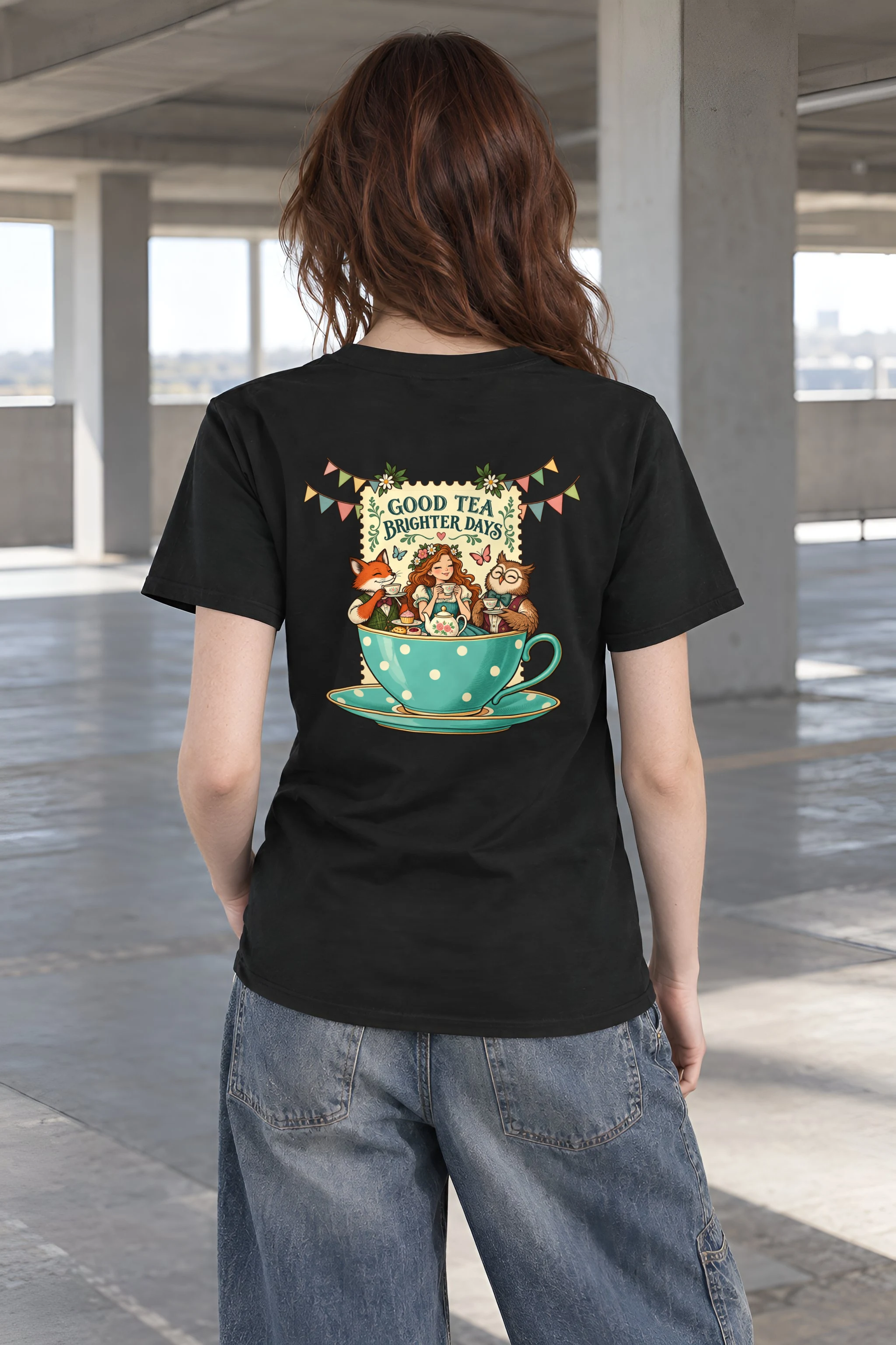 "Tea Brighter Days" Heavyweight Unisex Crewneck T-shirt
