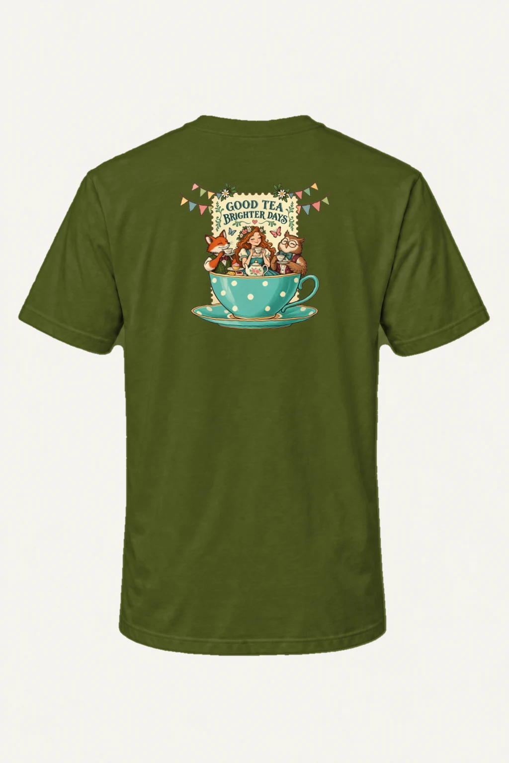 "Tea Brighter Days" Heavyweight Unisex Crewneck T-shirt | Gildan 5000