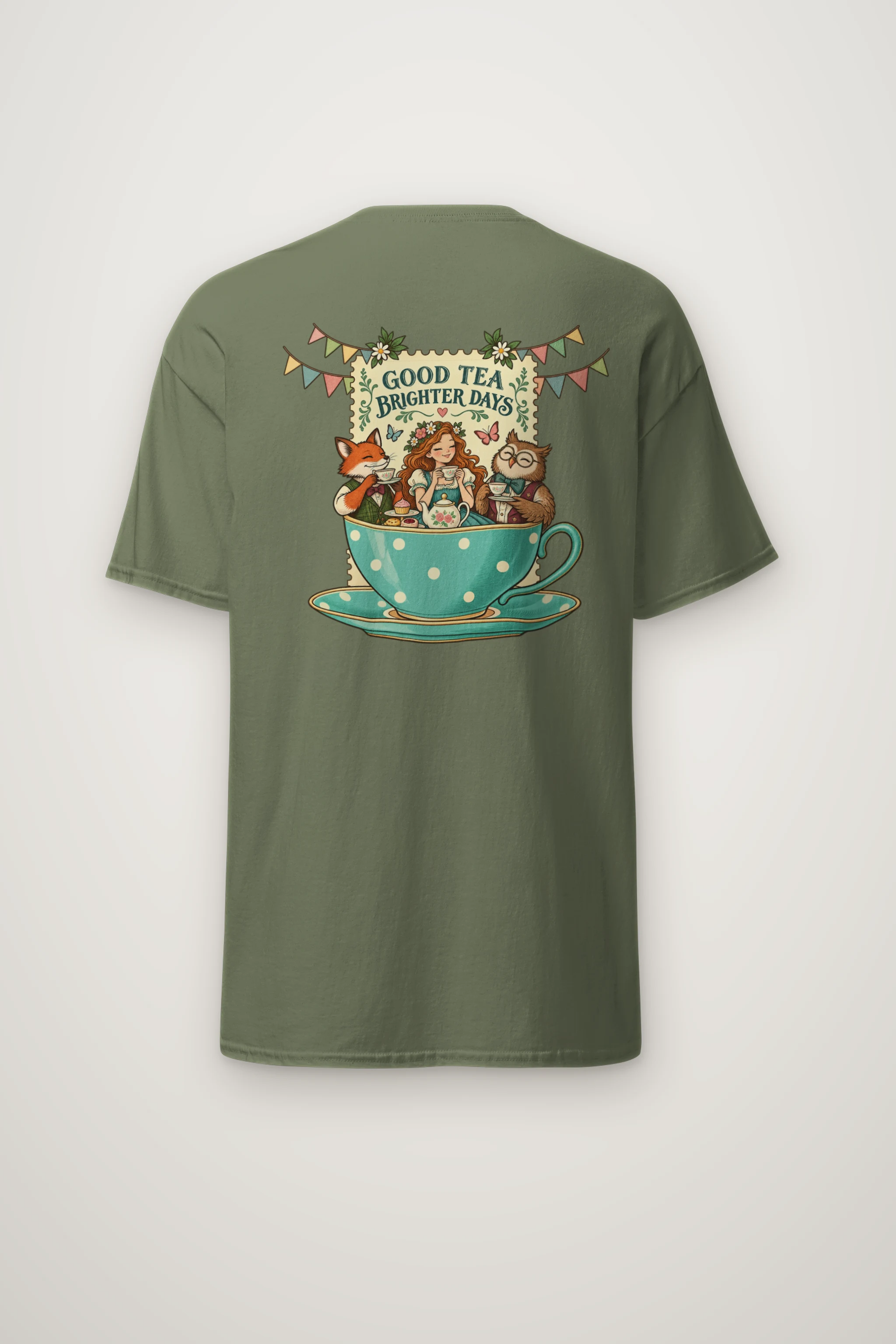"Tea Brighter Days" Heavyweight Unisex Crewneck T-shirt