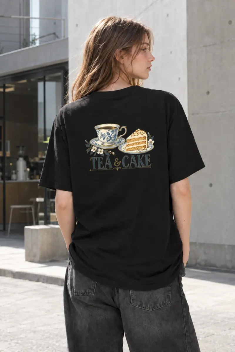 "Tea & Cake" Heavyweight Unisex Crewneck T-shirt | Gildan 5000