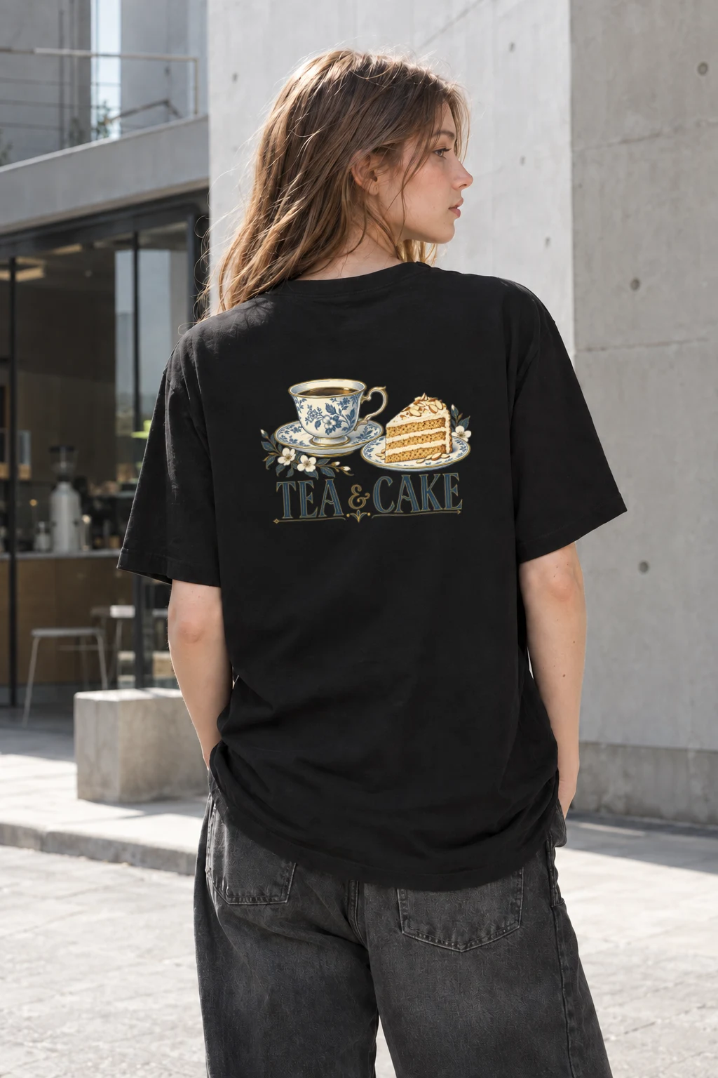 "Tea & Cake" Heavyweight Unisex Crewneck T-shirt | Gildan 5000