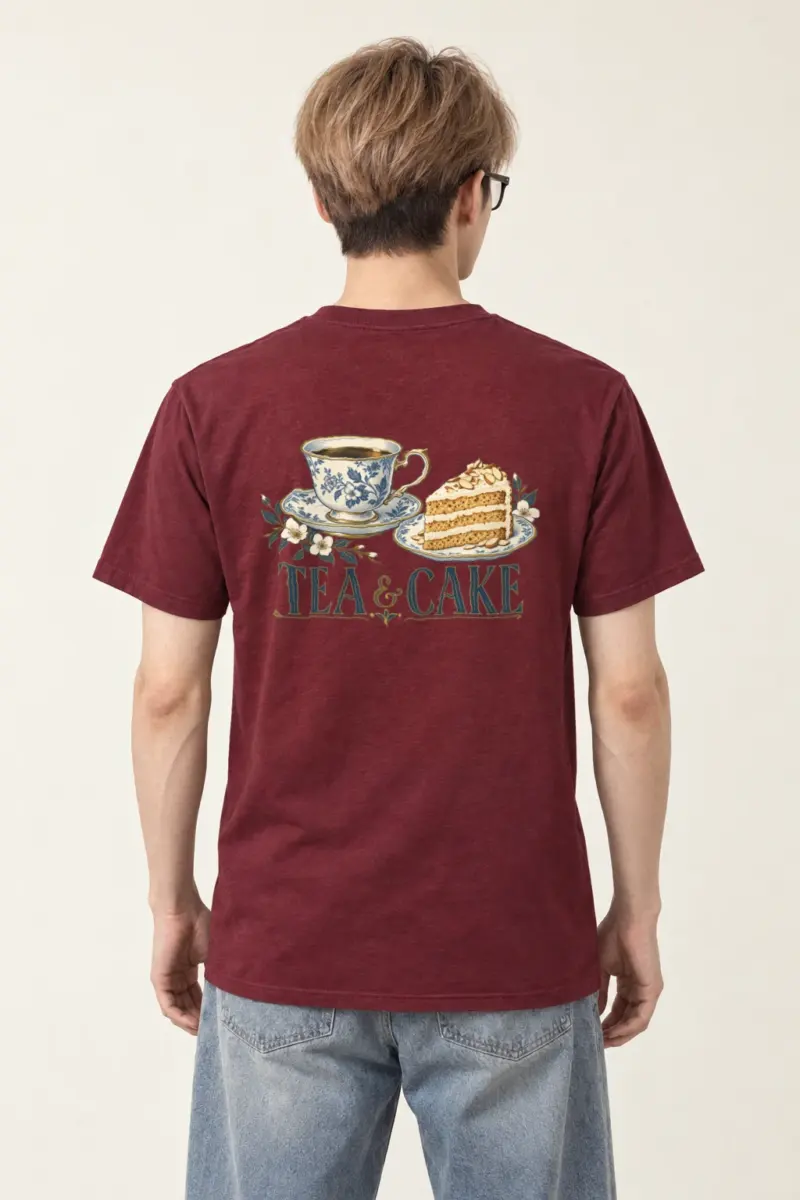 "Tea & Cake" Heavyweight Unisex Crewneck T-shirt