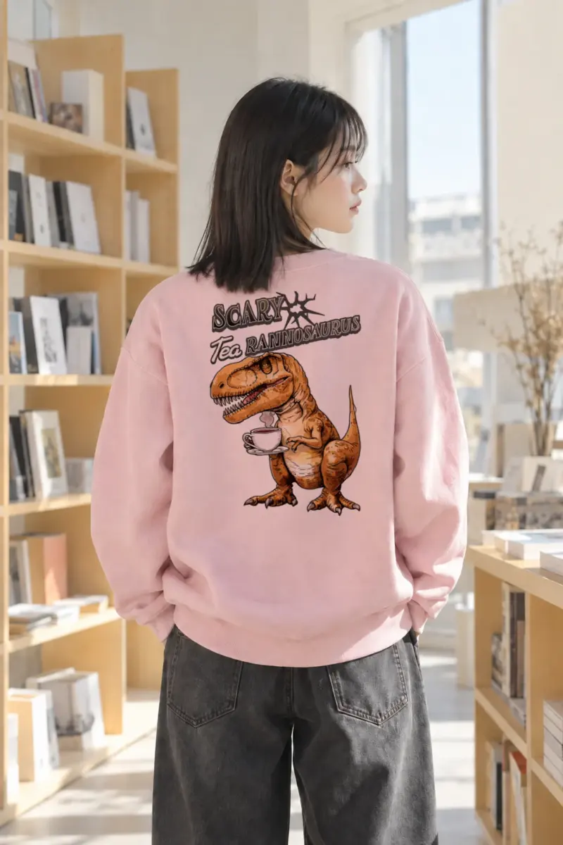"Tea Rannosaurus" Heavy Blend Unisex Crewneck Sweatshirt | Gildan 18000