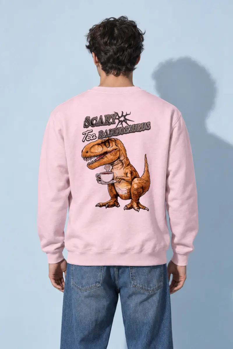 "Tea Rannosaurus" Heavy Blend Unisex Crewneck Sweatshirt | Gildan 18000
