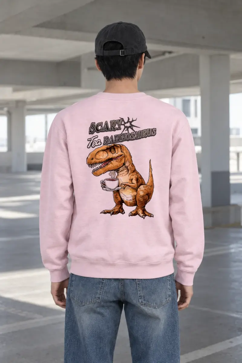 "Tea Rannosaurus" Heavy Blend Unisex Crewneck Sweatshirt | Gildan 18000