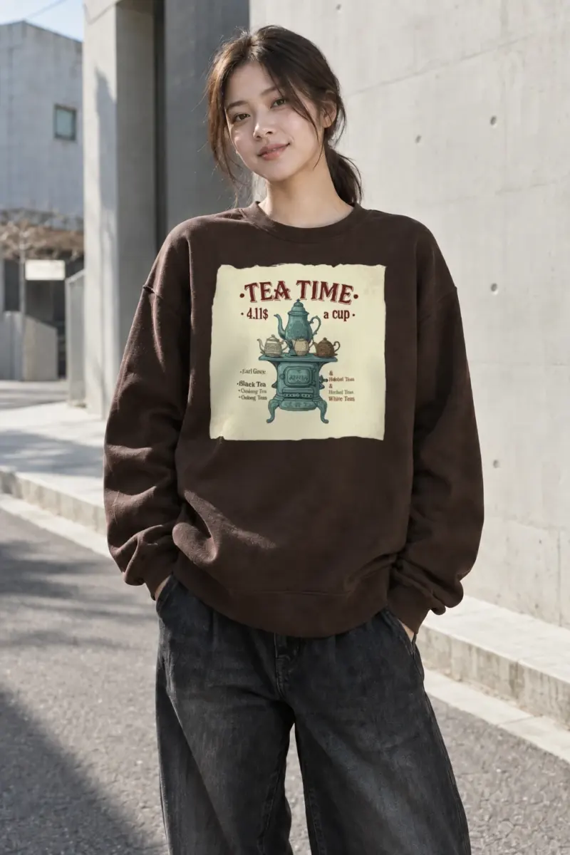 "Tea Time" Heavy Blend Unisex Crewneck Sweatshirt | Gildan 18000