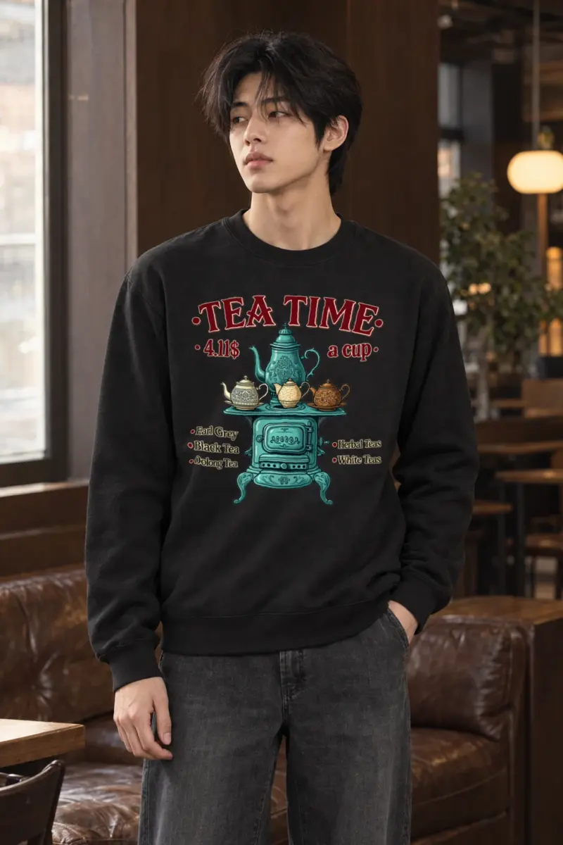 "Tea Time Stove" Heavy Blend Unisex Crewneck Sweatshirt