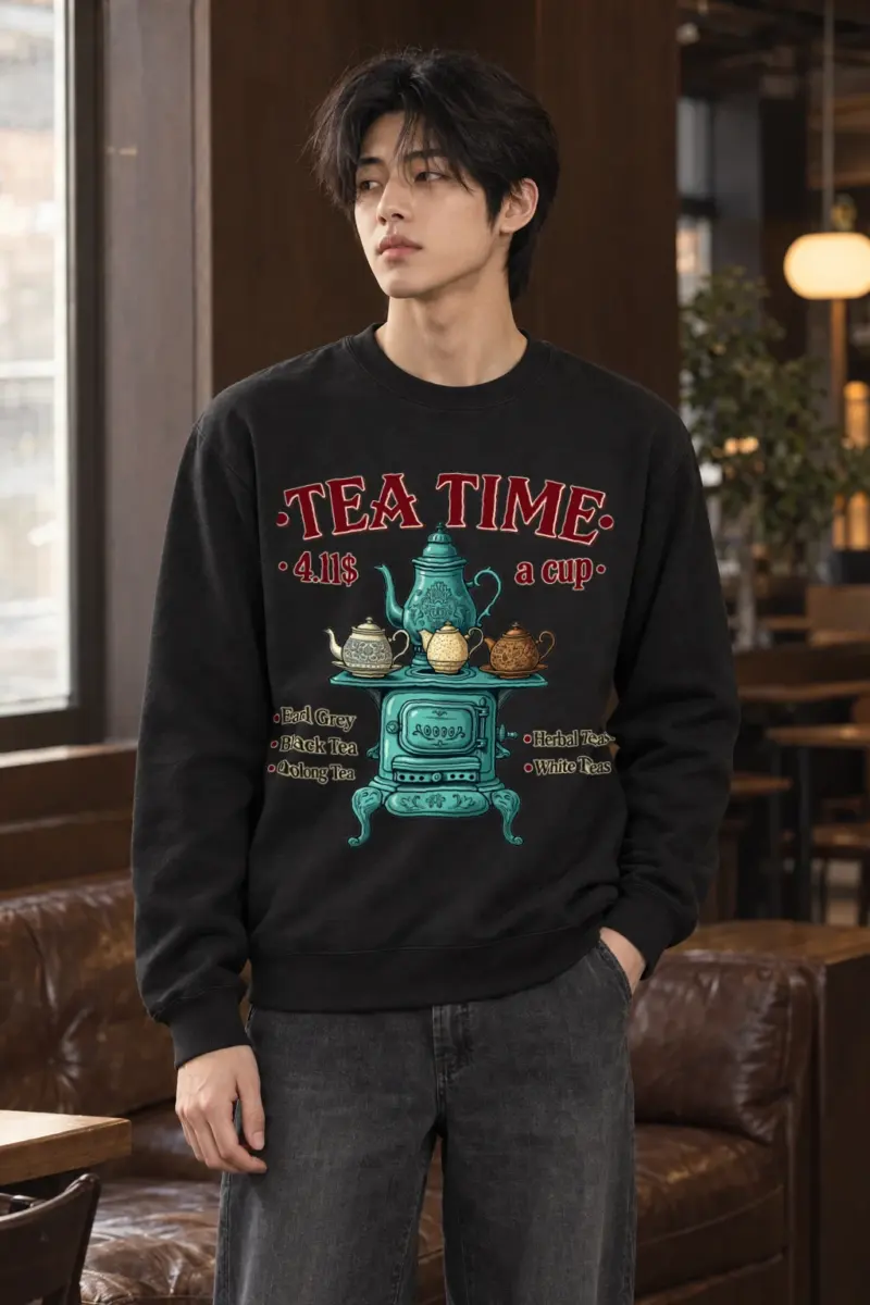 "Tea Time Stove" Heavy Blend Unisex Crewneck Sweatshirt