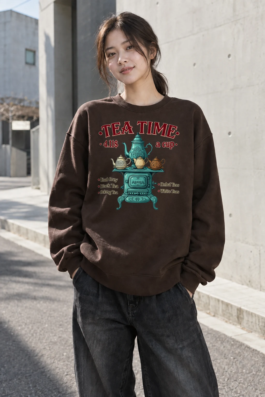 "Tea Time Stove" Heavy Blend Unisex Crewneck Sweatshirt | Gildan 18000