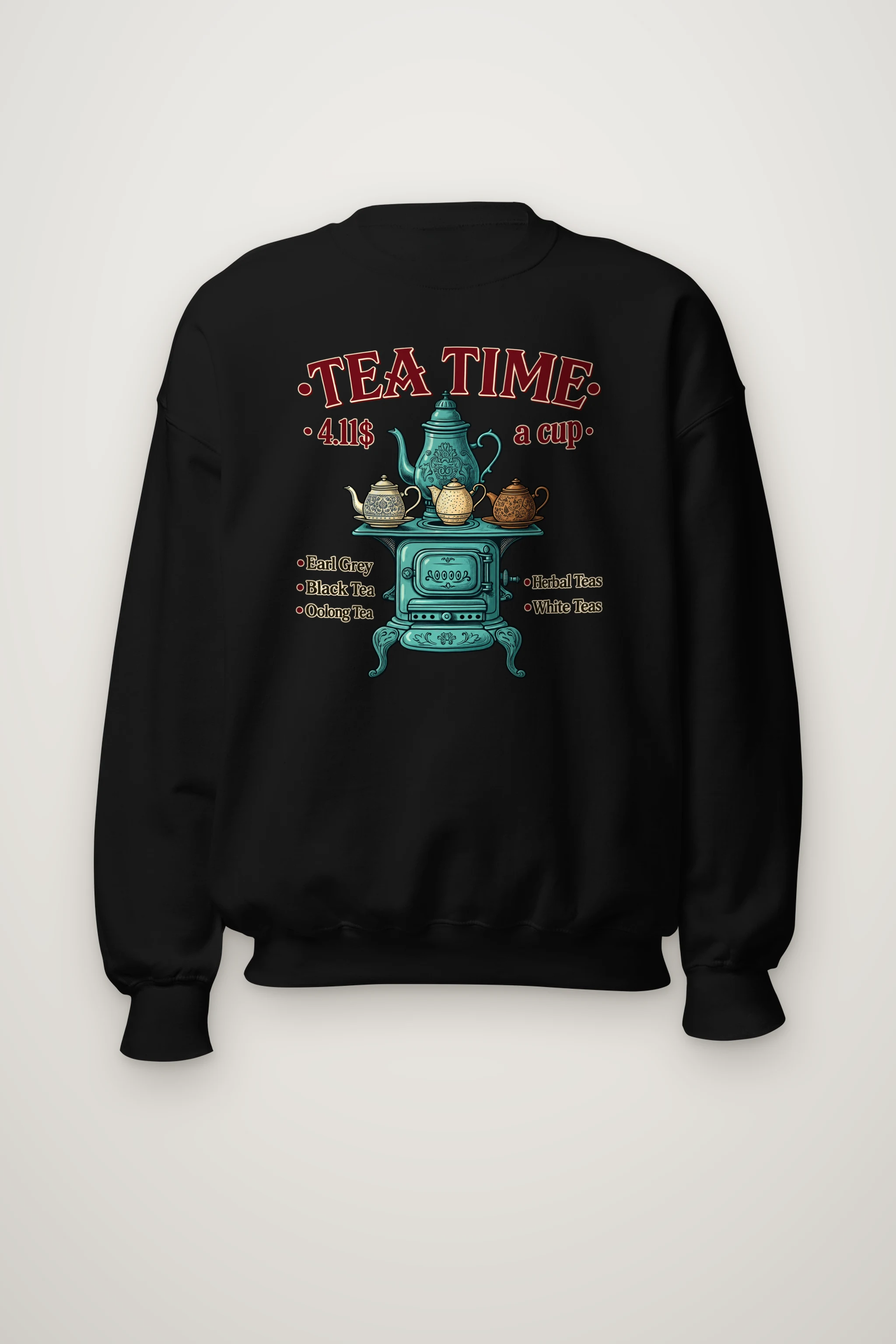 "Tea Time Stove" Heavy Blend Unisex Crewneck Sweatshirt