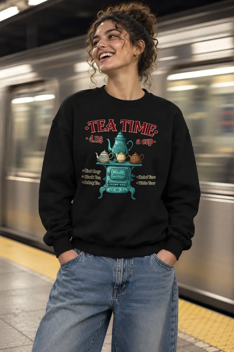 "Tea Time Stove" Heavy Blend Unisex Crewneck Sweatshirt