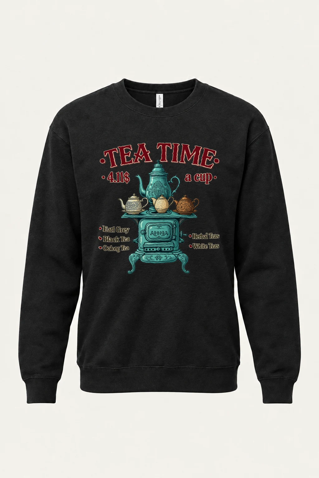 "Tea Time Stove" Heavy Blend Unisex Crewneck Sweatshirt | Gildan 18000