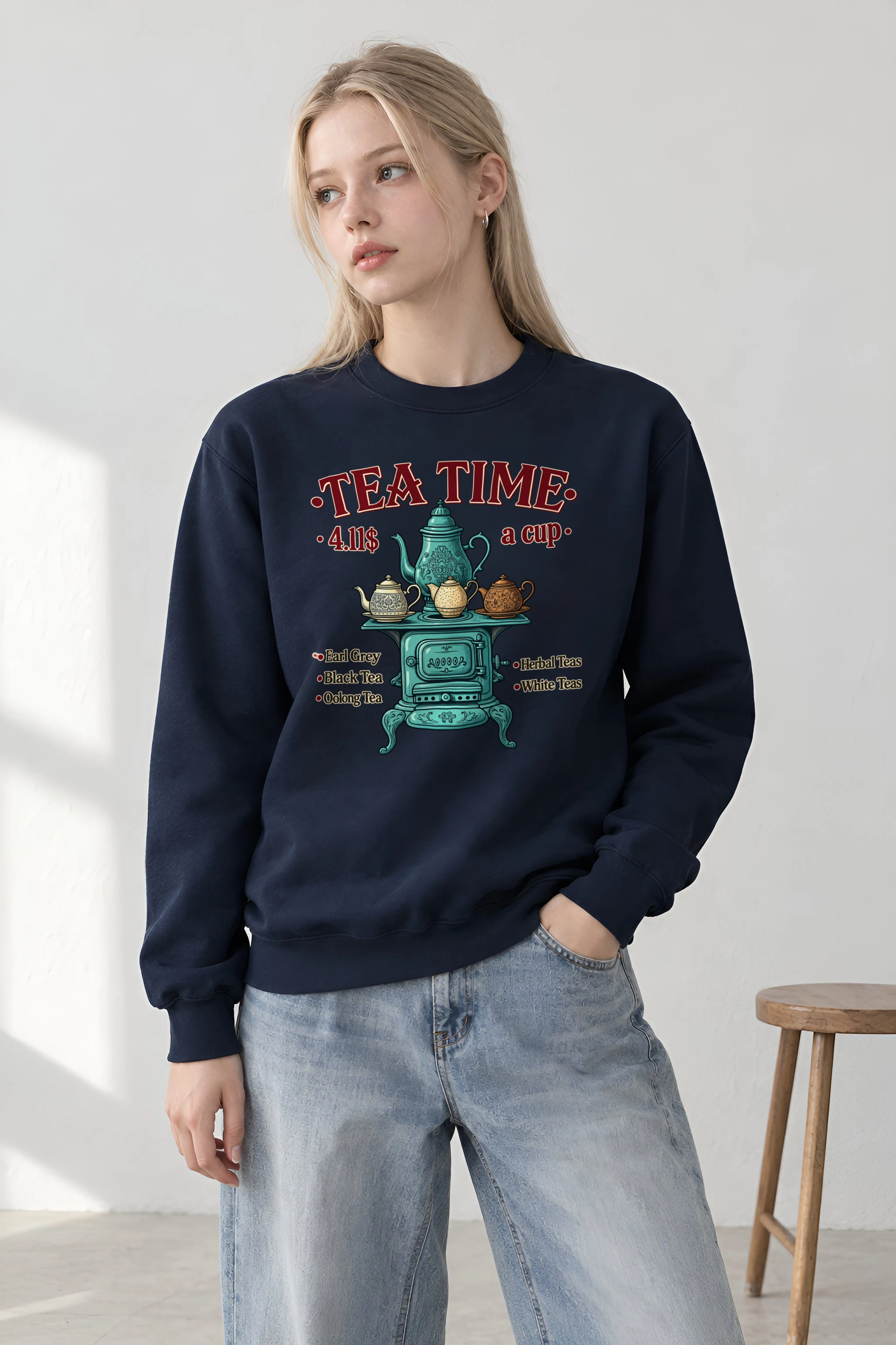 "Tea Time Stove" 1 Crewneck Sweatshirt