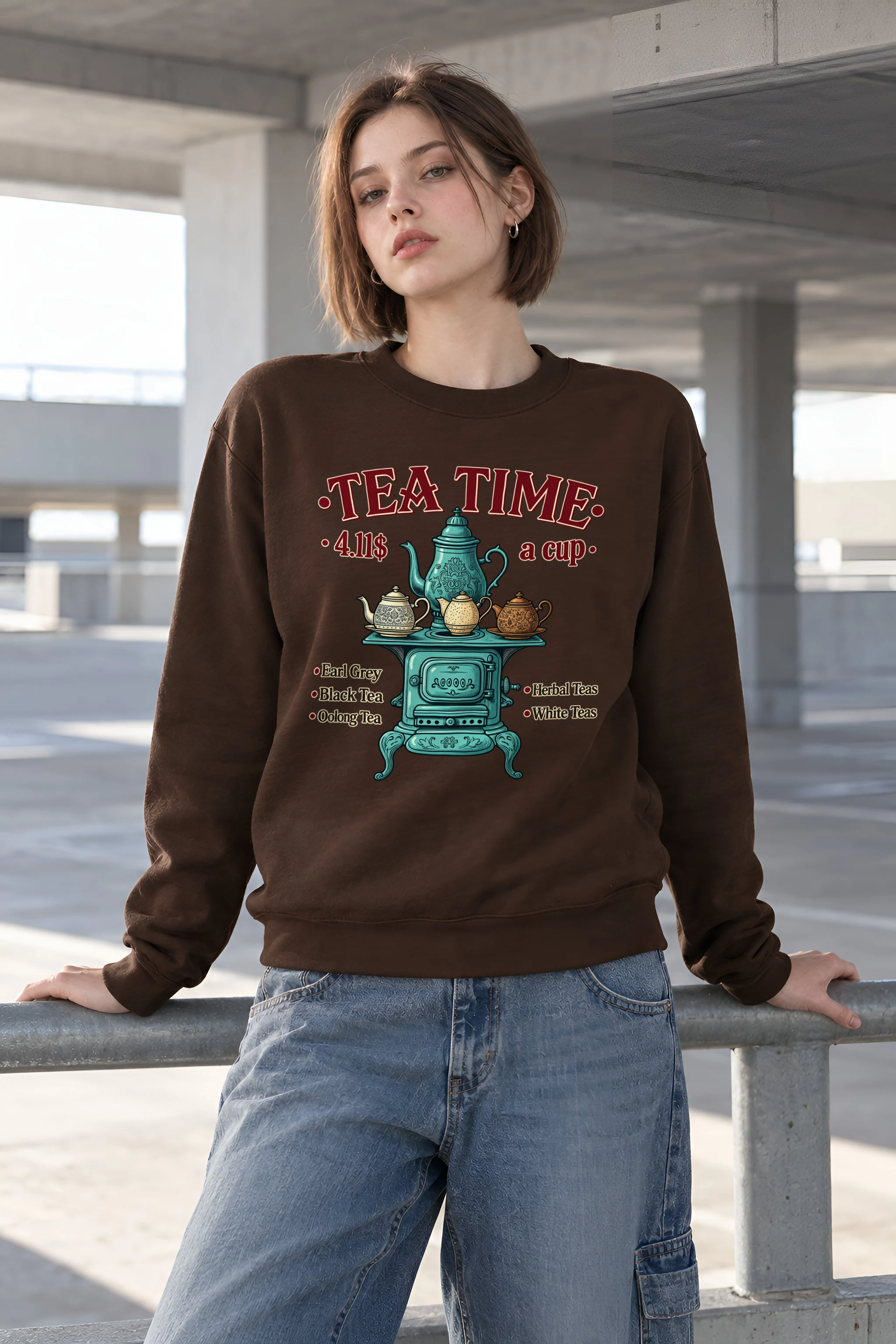 "Tea Time Stove" 1 Crewneck Sweatshirt