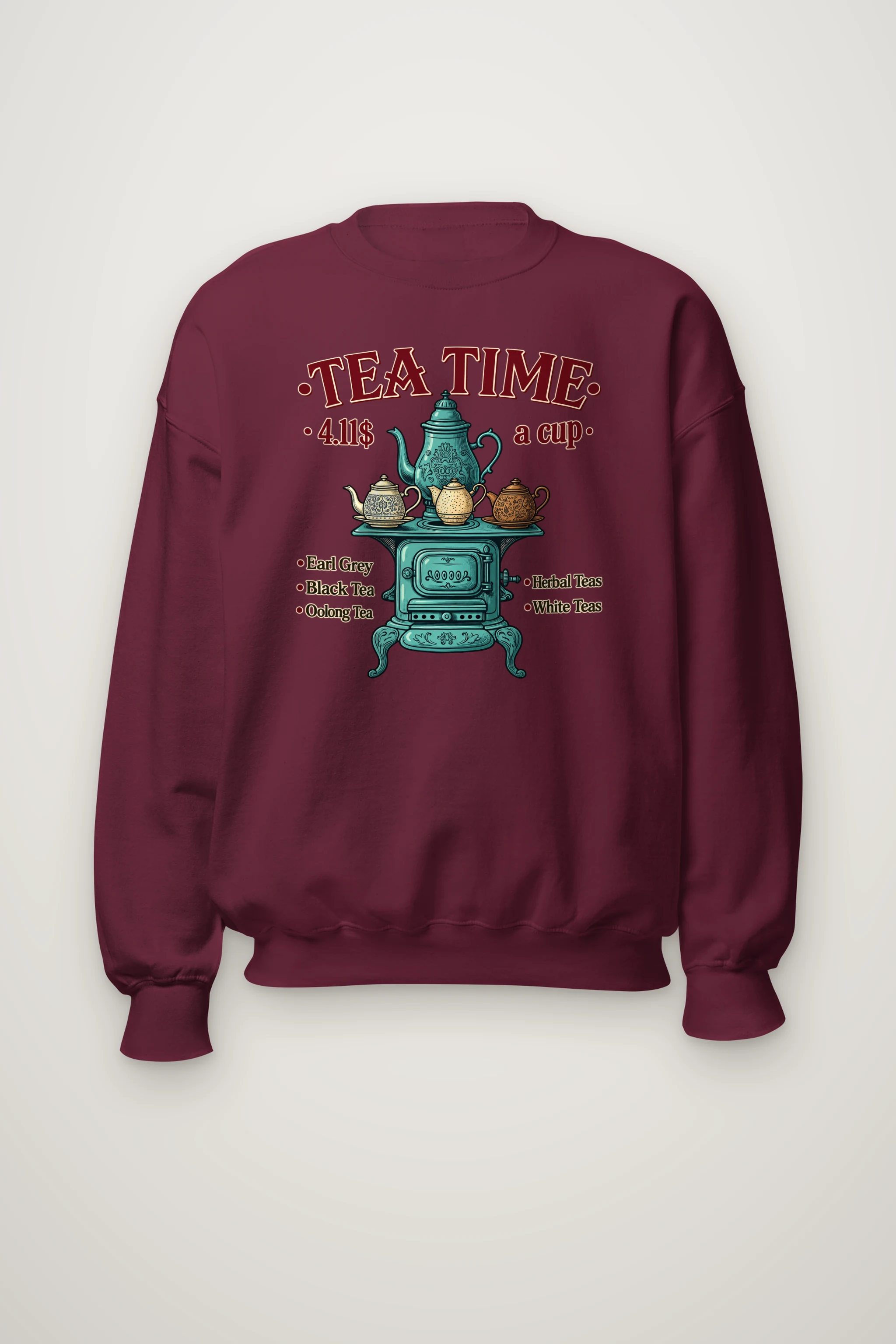 "Tea Time Stove" Heavy Blend Unisex Crewneck Sweatshirt