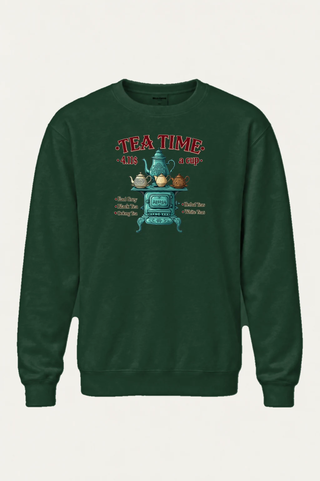 "Tea Time Stove" Heavy Blend Unisex Crewneck Sweatshirt | Gildan 18000