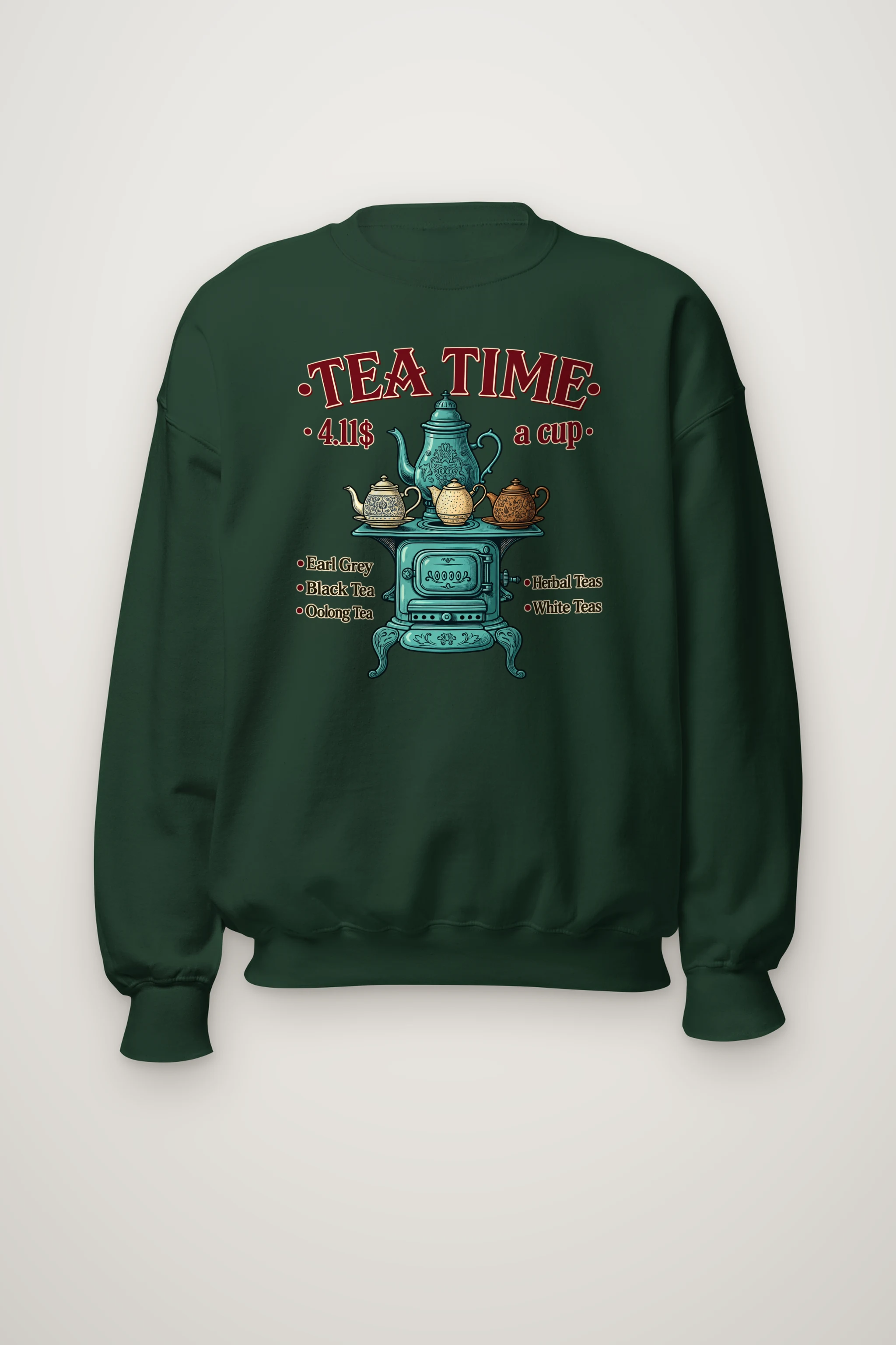 "Tea Time Stove" Heavy Blend Unisex Crewneck Sweatshirt