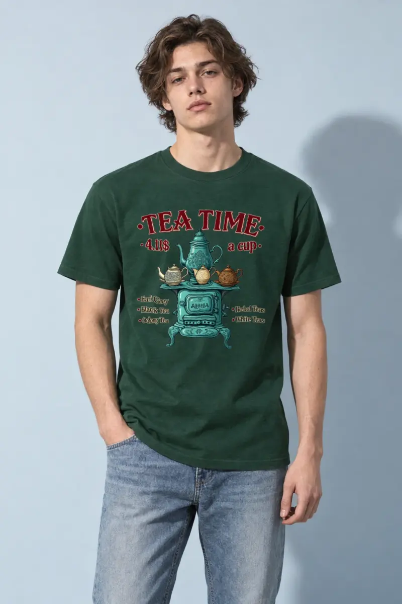 "Tea Time Stove" Heavyweight Unisex Crewneck T-shirt