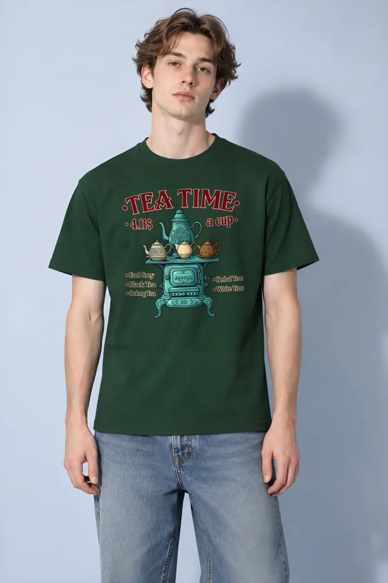 "Tea Time Stove" Heavyweight Unisex Crewneck T-shirt