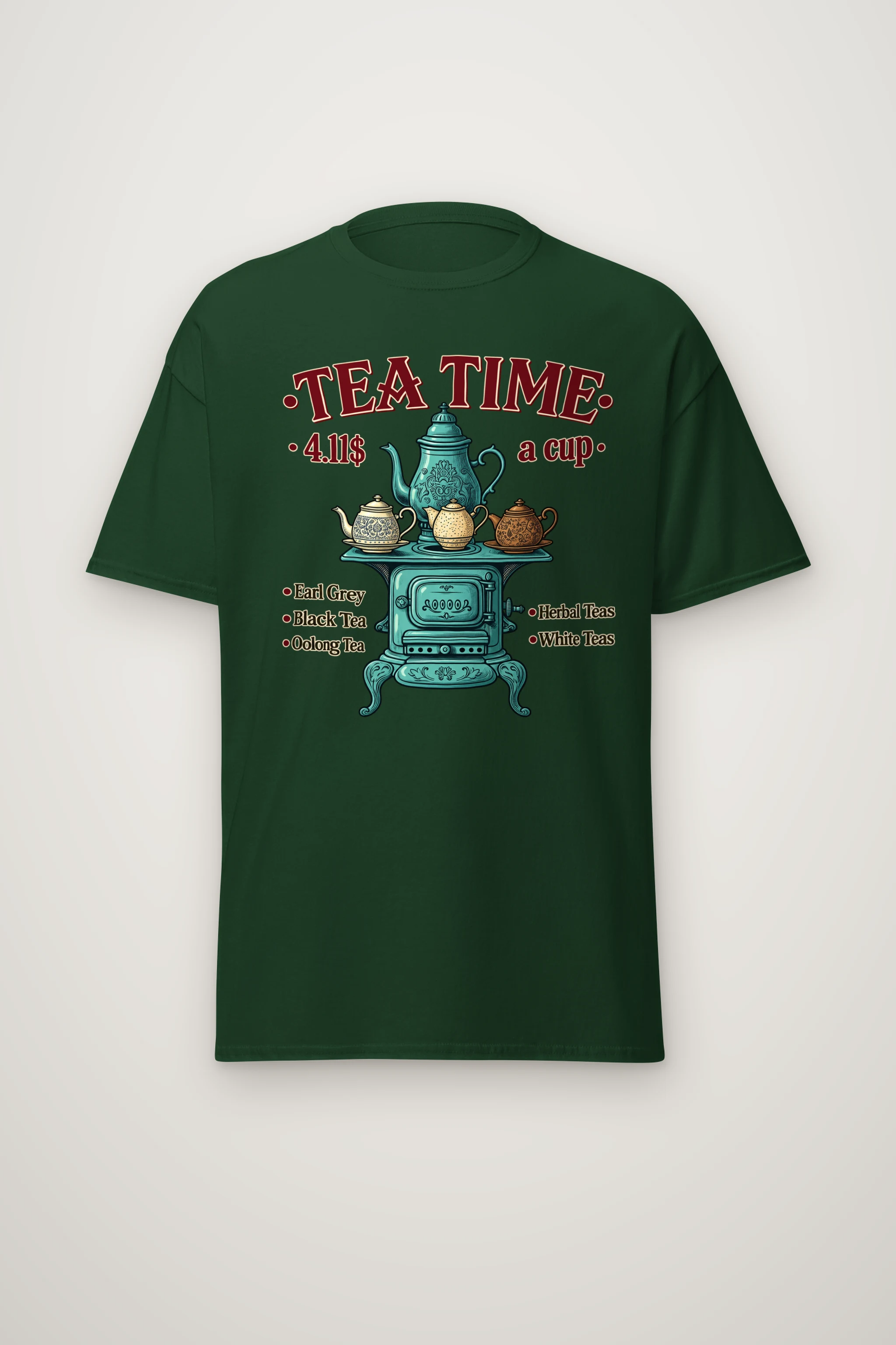 "Tea Time Stove" Heavyweight Unisex Crewneck T-shirt