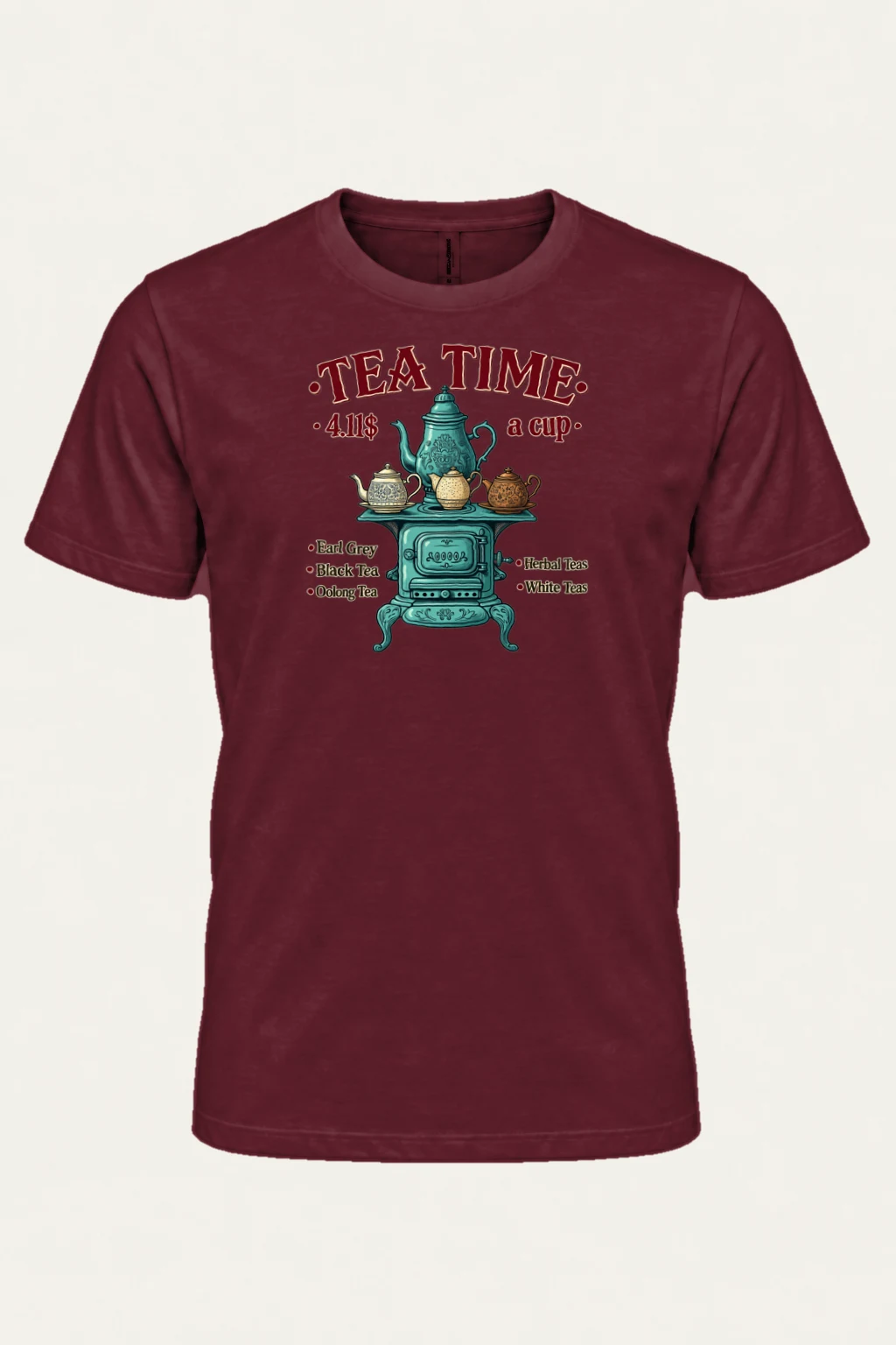 "Tea Time Stove" Heavyweight Unisex Crewneck T-shirt | Gildan 5000