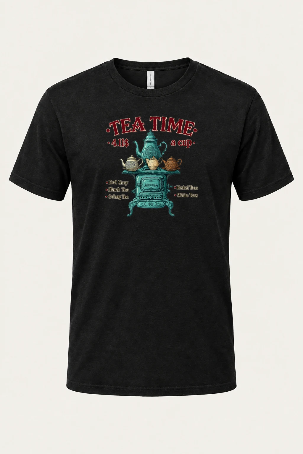 "Tea Time Stove" Heavyweight Unisex Crewneck T-shirt | Gildan 5000