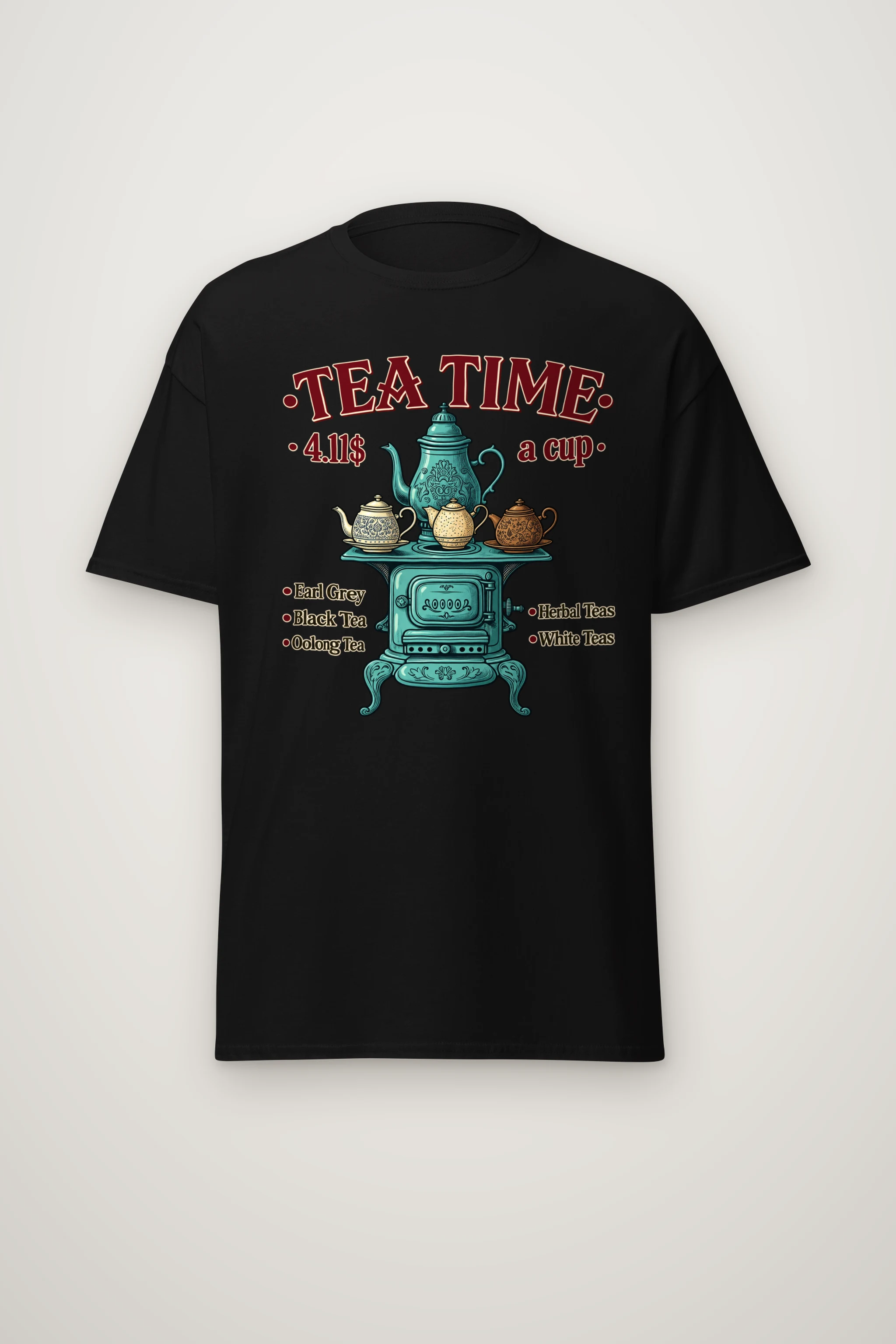 "Tea Time Stove" Heavyweight Unisex Crewneck T-shirt
