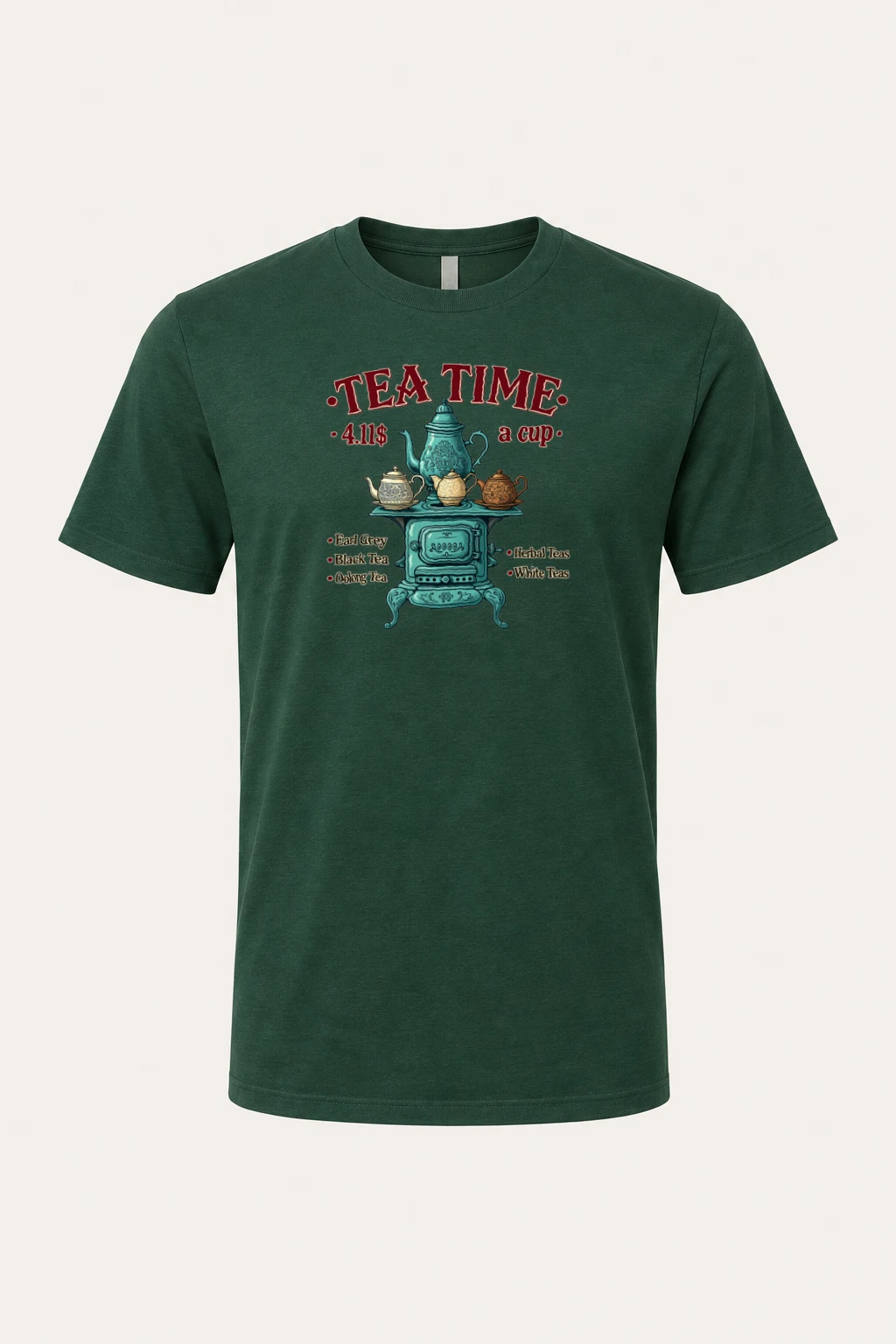 "Tea Time Stove" Heavyweight Unisex Crewneck T-shirt | Gildan 5000