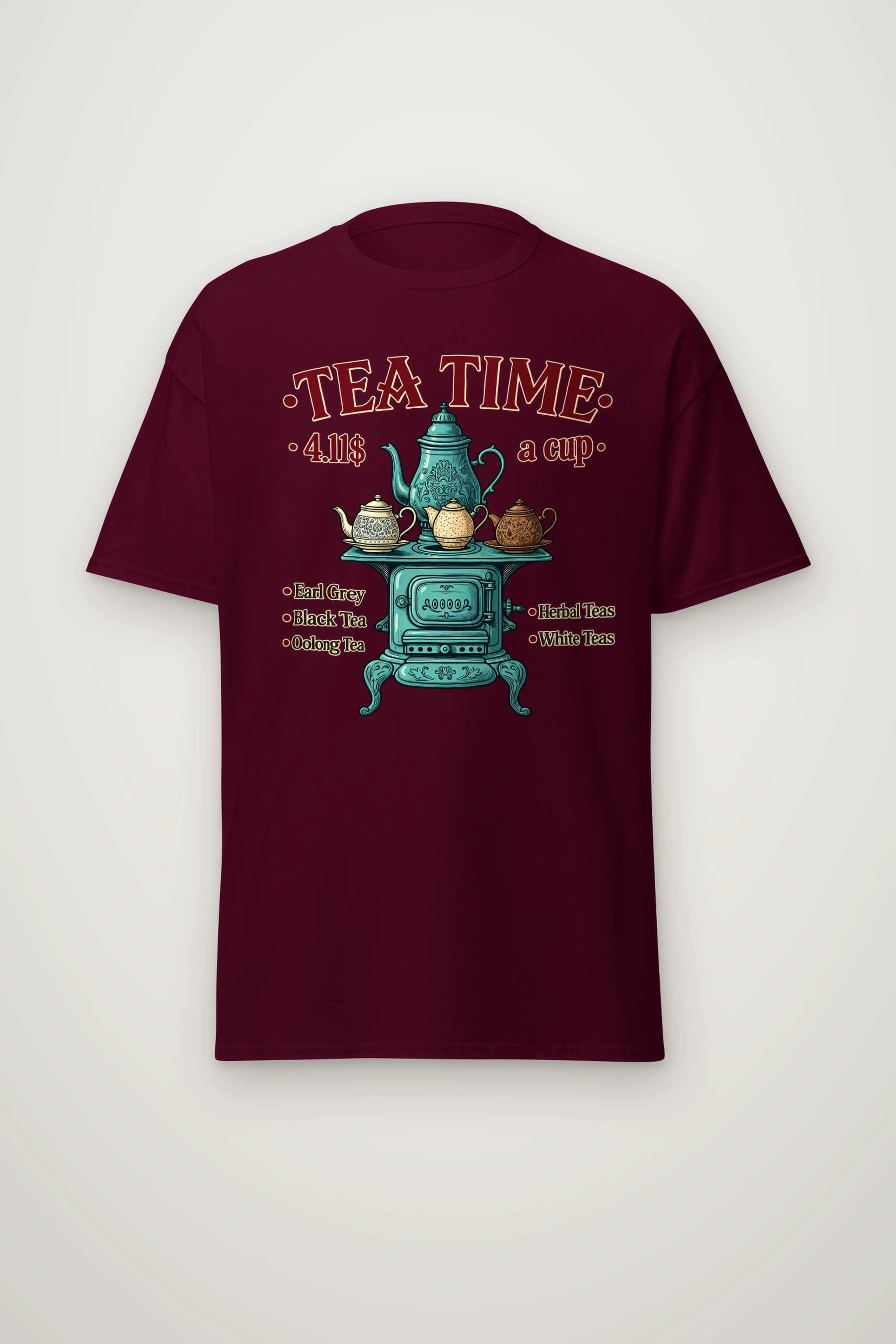 "Tea Time Stove" Heavyweight Unisex Crewneck T-shirt