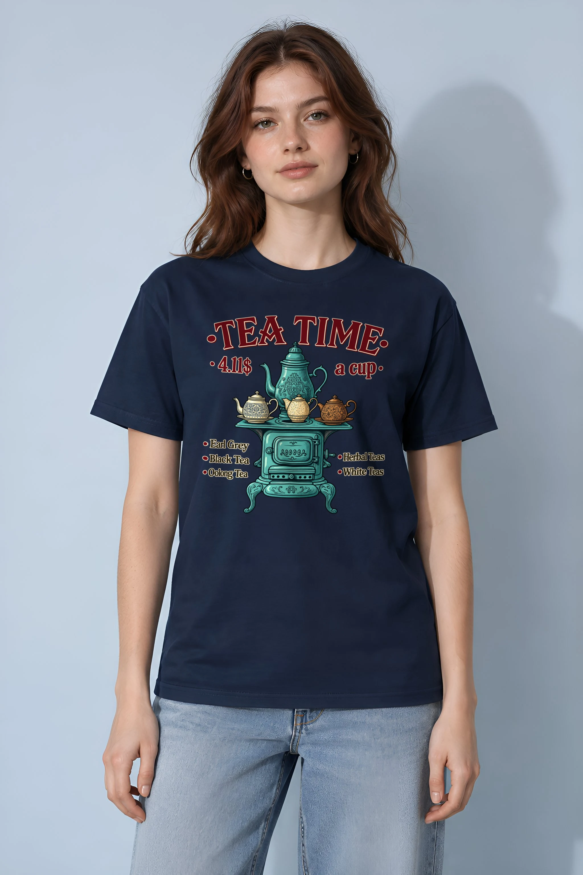 "Tea Time Stove" Heavyweight Unisex Crewneck T-shirt