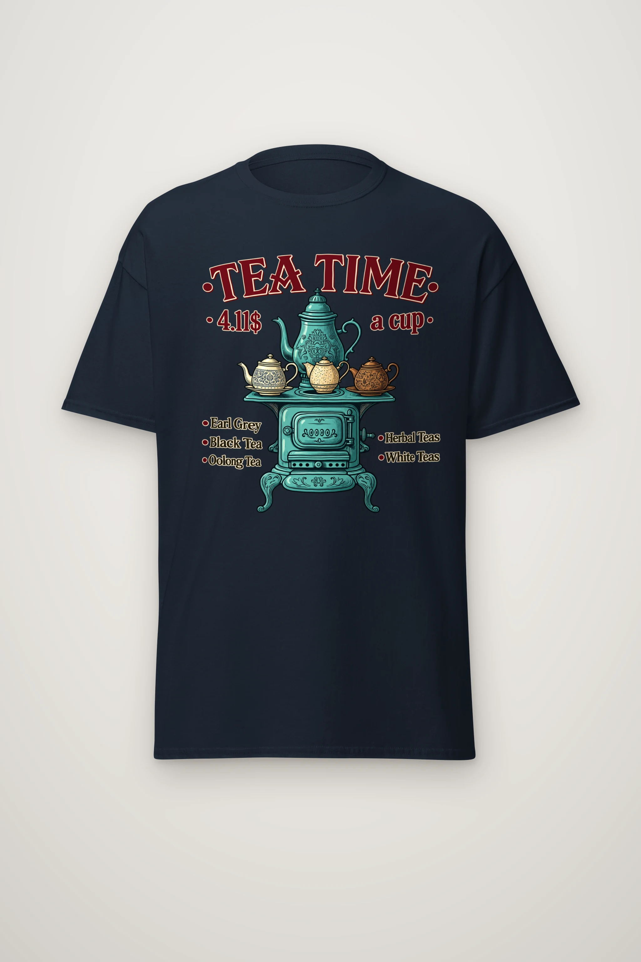 "Tea Time Stove" Heavyweight Unisex Crewneck T-shirt