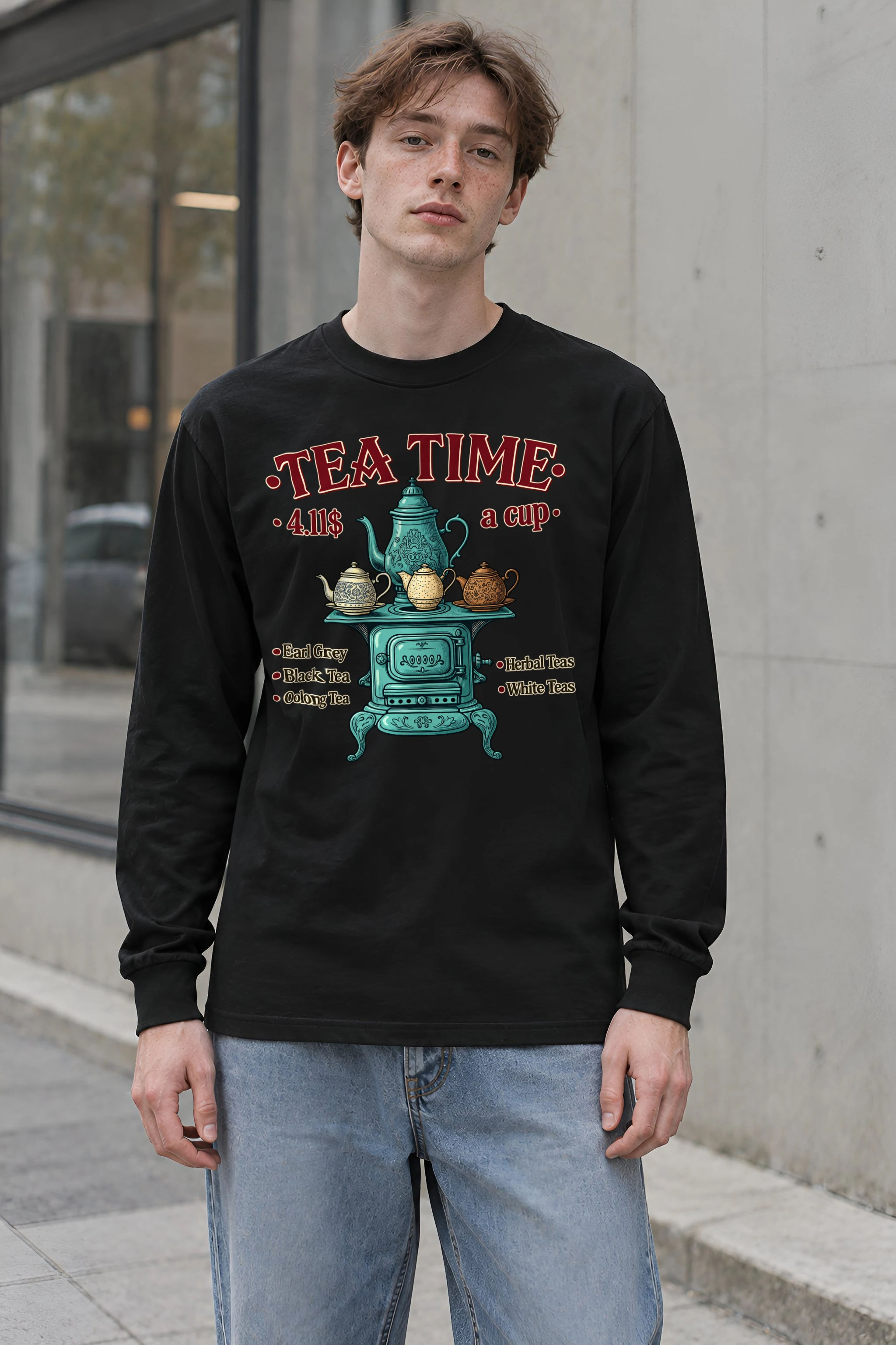 "Tea Time Stove" Unisex Longsleeve T-shirt
