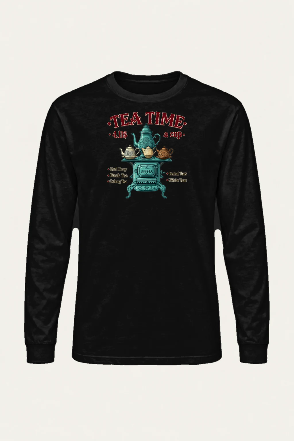 "Tea Time Stove" Unisex Longsleeve T-shirt | Gildan 2400