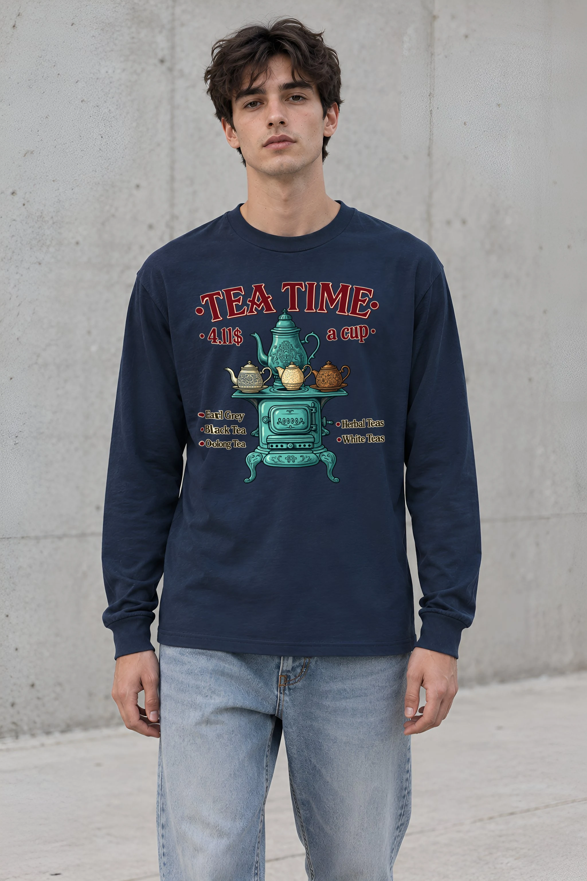 "Tea Time Stove" Unisex Longsleeve T-shirt