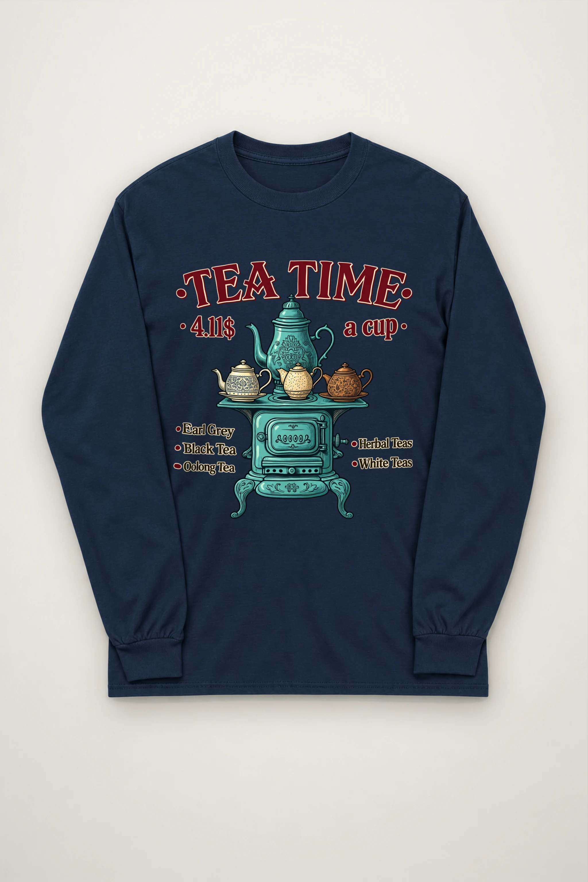 "Tea Time Stove" Unisex Longsleeve T-shirt