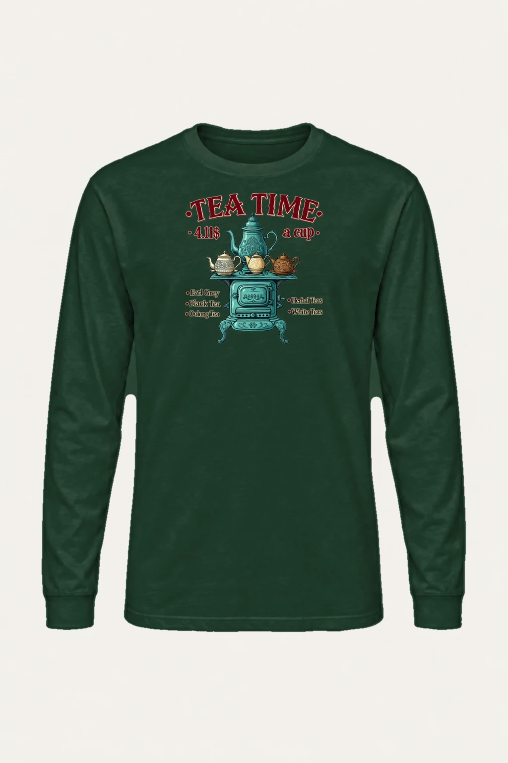 "Tea Time Stove" Unisex Longsleeve T-shirt | Gildan 2400