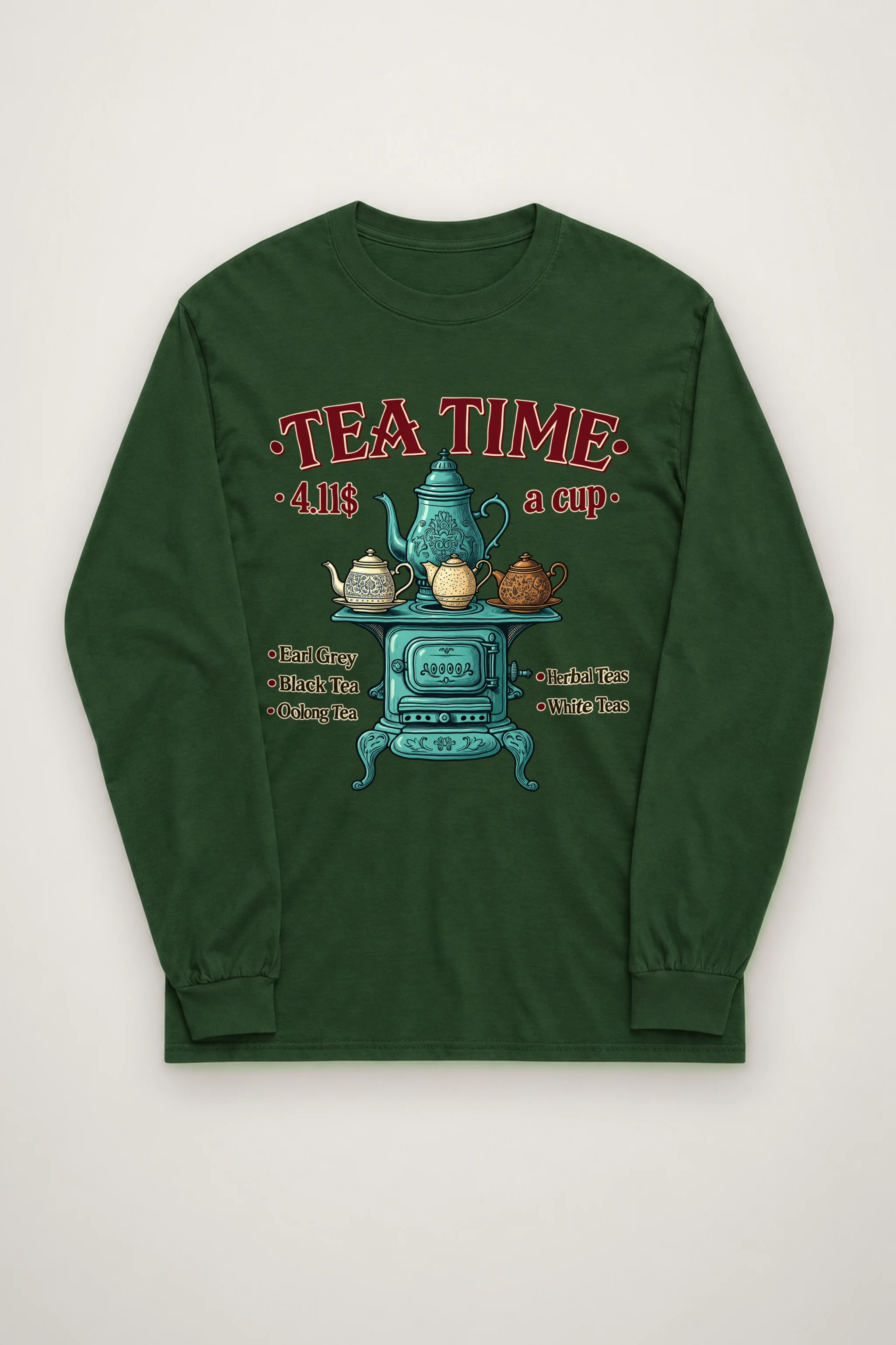 "Tea Time Stove" Unisex Longsleeve T-shirt