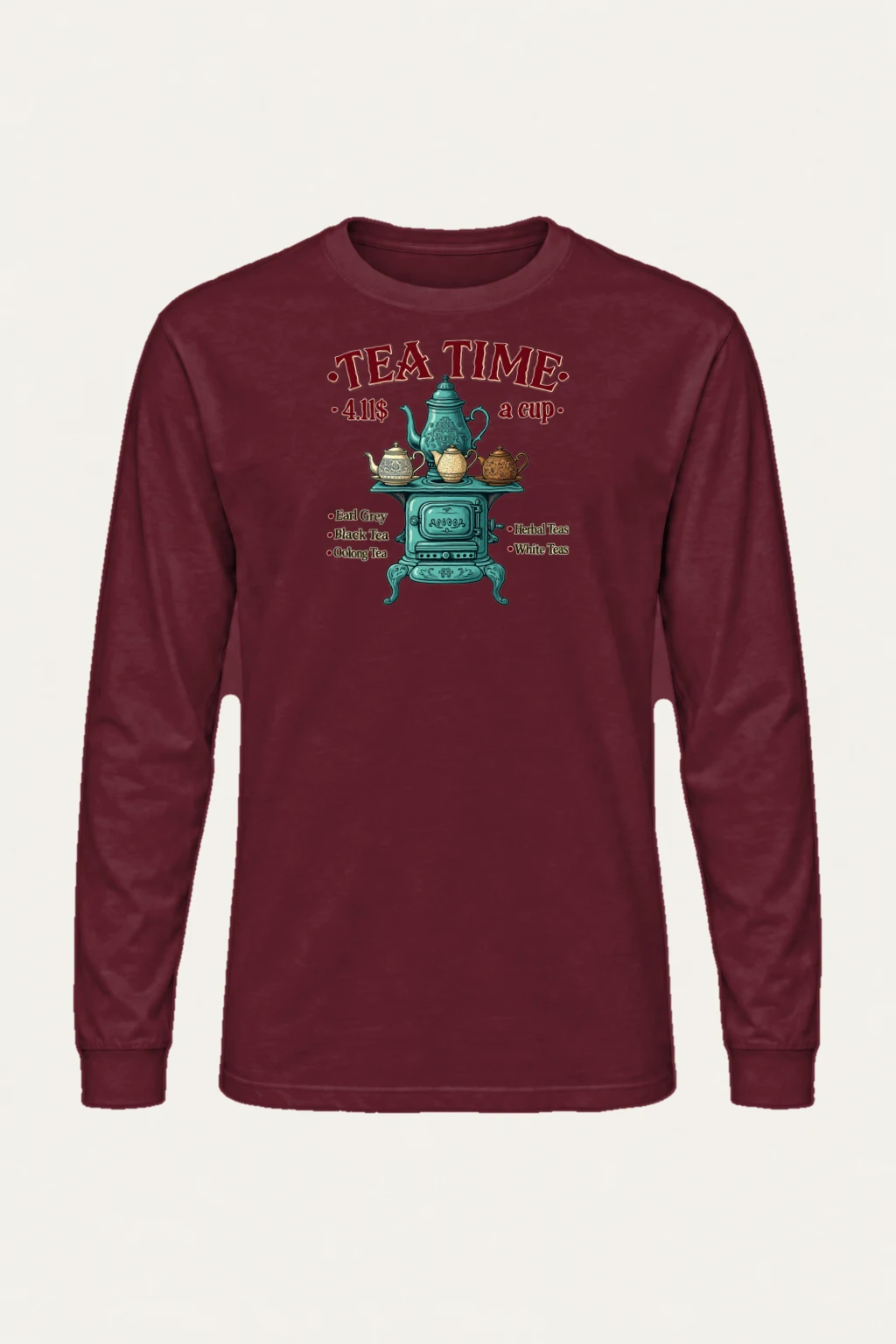 "Tea Time Stove" Unisex Longsleeve T-shirt | Gildan 2400