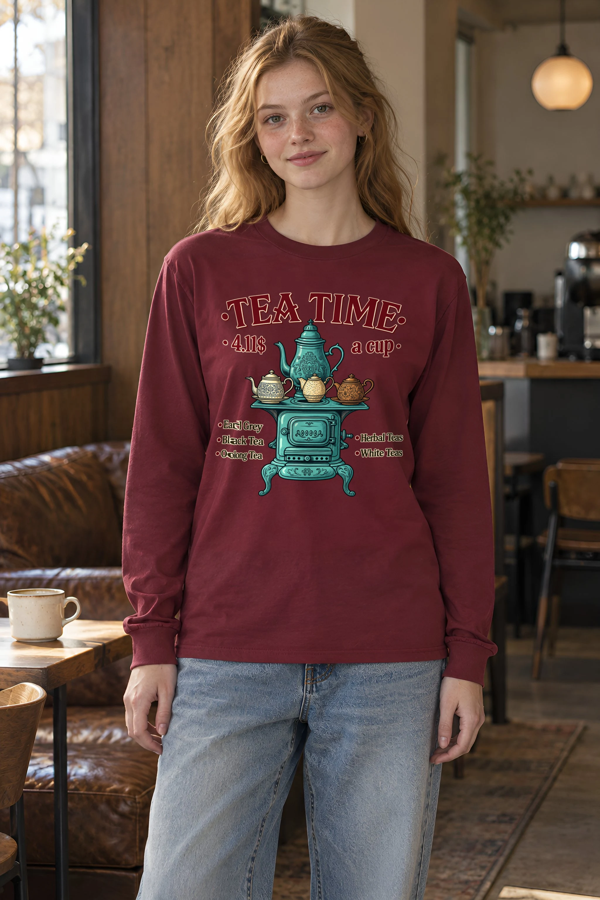 "Tea Time Stove" Unisex Longsleeve T-shirt