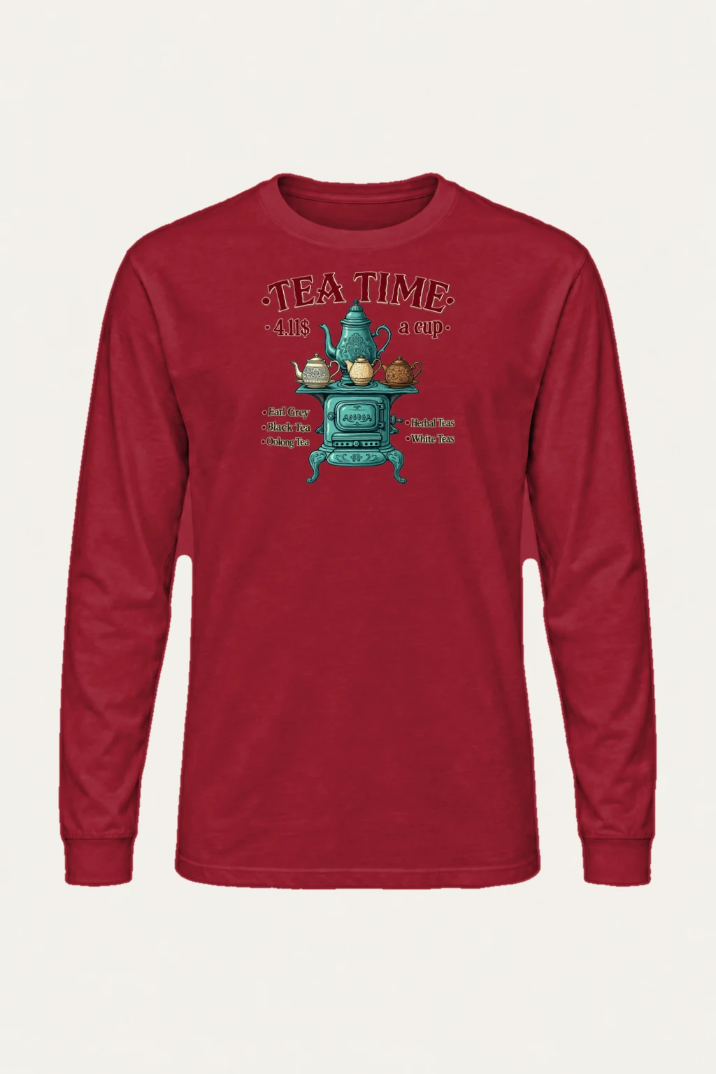 "Tea Time Stove" Unisex Longsleeve T-shirt | Gildan 2400