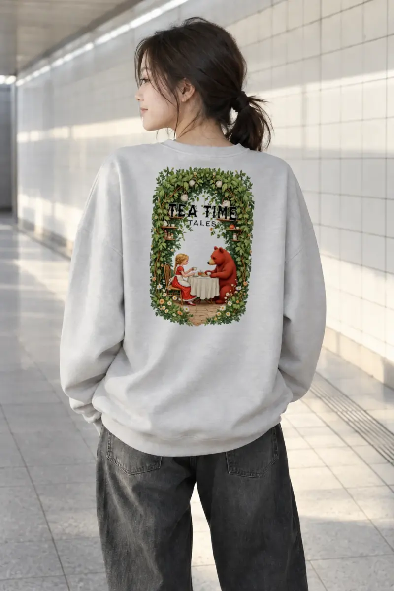 "Tea Time Tales" Heavy Blend Unisex Crewneck Sweatshirt | Gildan 18000