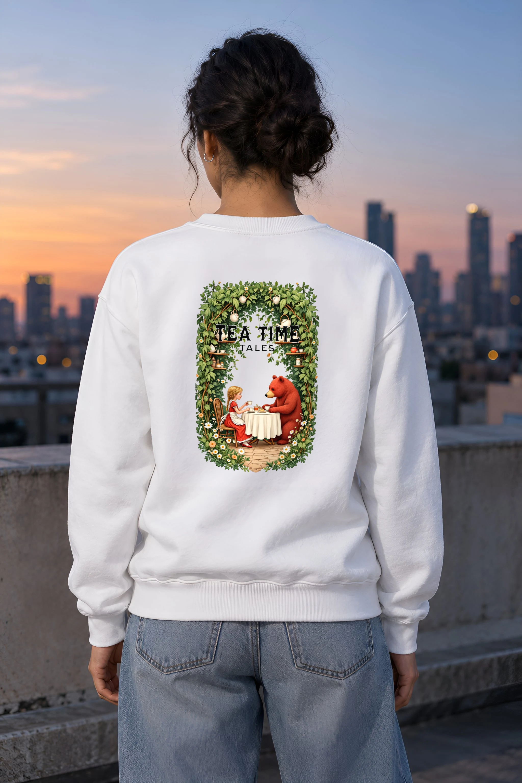"Tea Time Tales" 1 Crewneck Sweatshirt