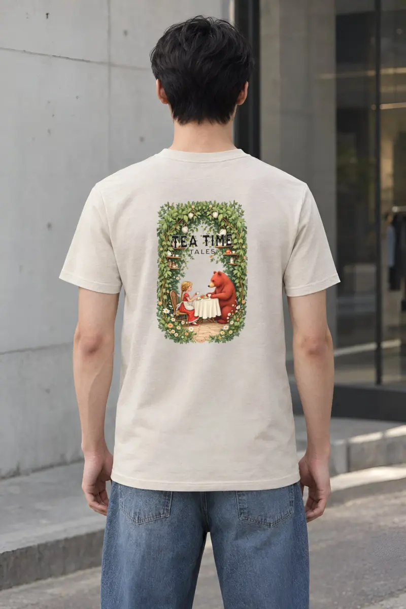 "Tea Time Tales" Heavyweight Unisex Crewneck T-shirt