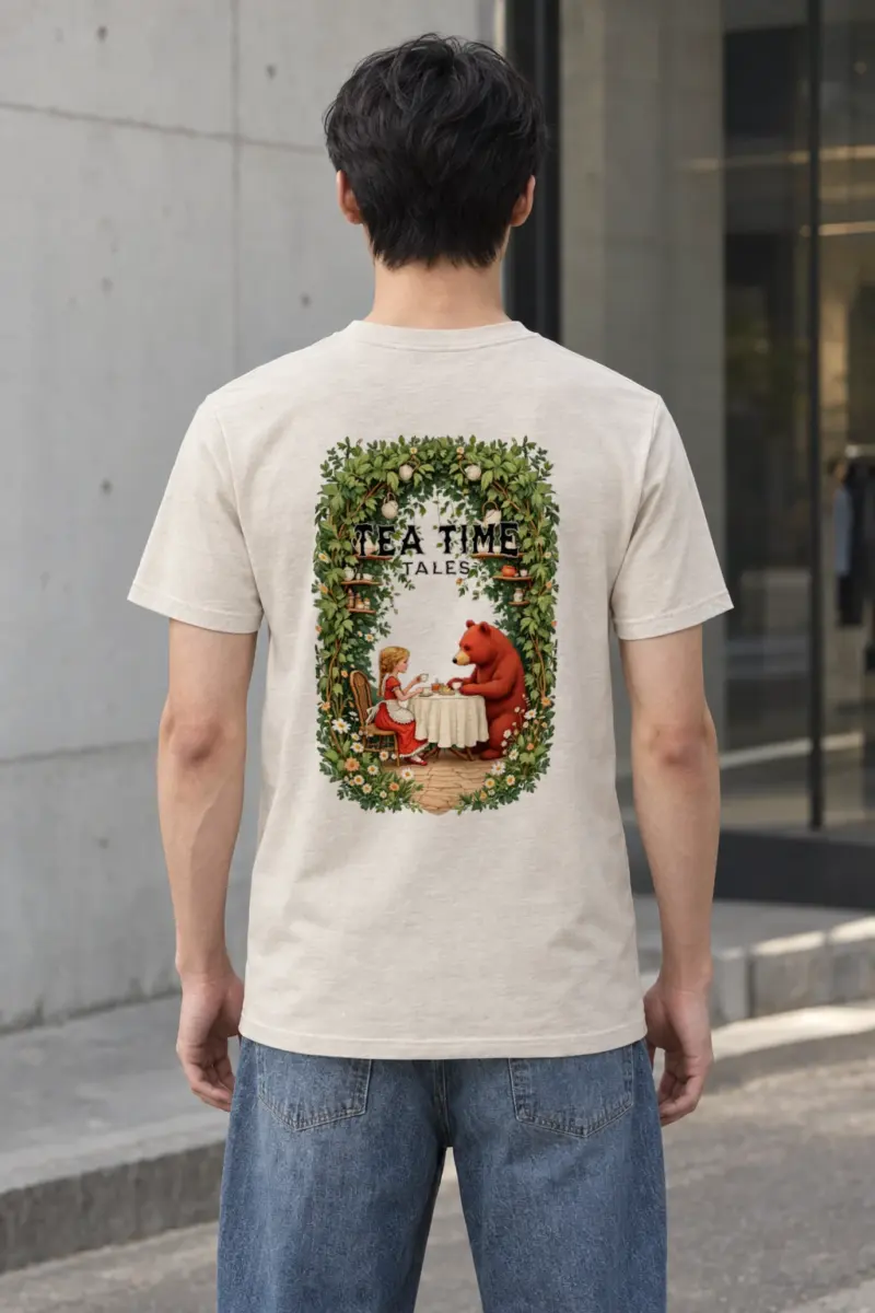 "Tea Time Tales" Heavyweight Unisex Crewneck T-shirt